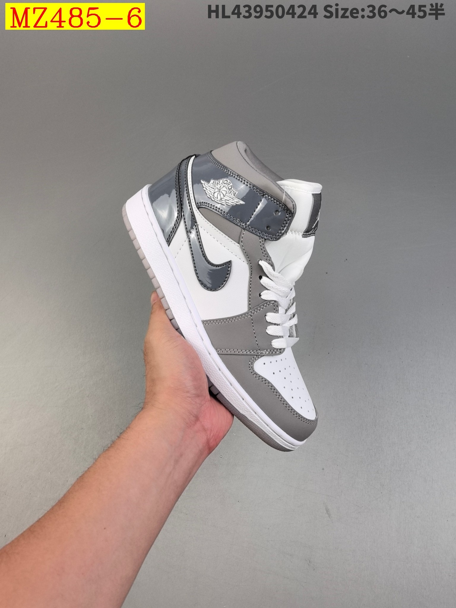 47$ Air Jordan 1 Mid Cool Grey half size 36-45 814930 MZ485 gallery