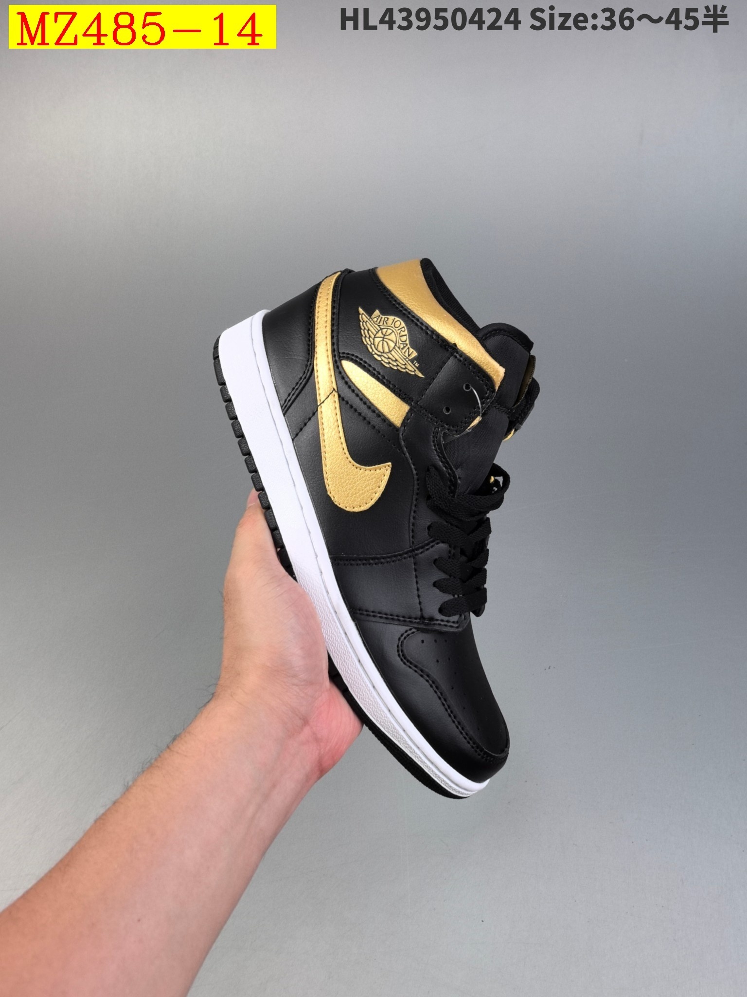 47$ Air Jordan 1 Mid Cool Grey half size 36-45 814930 MZ485 gallery