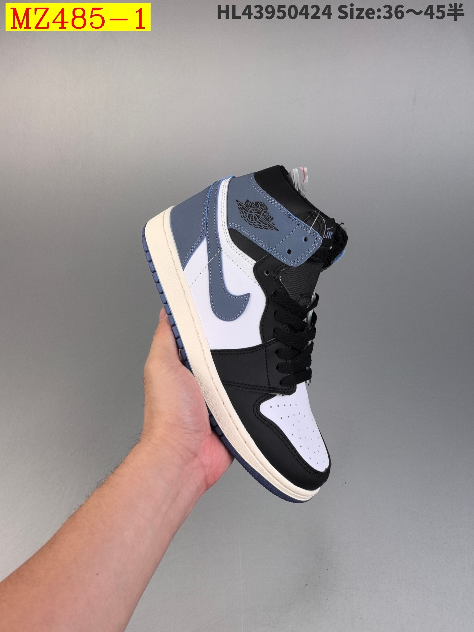 47$ Air Jordan 1 Mid Cool Grey half size 36-45 814930 MZ485 gallery