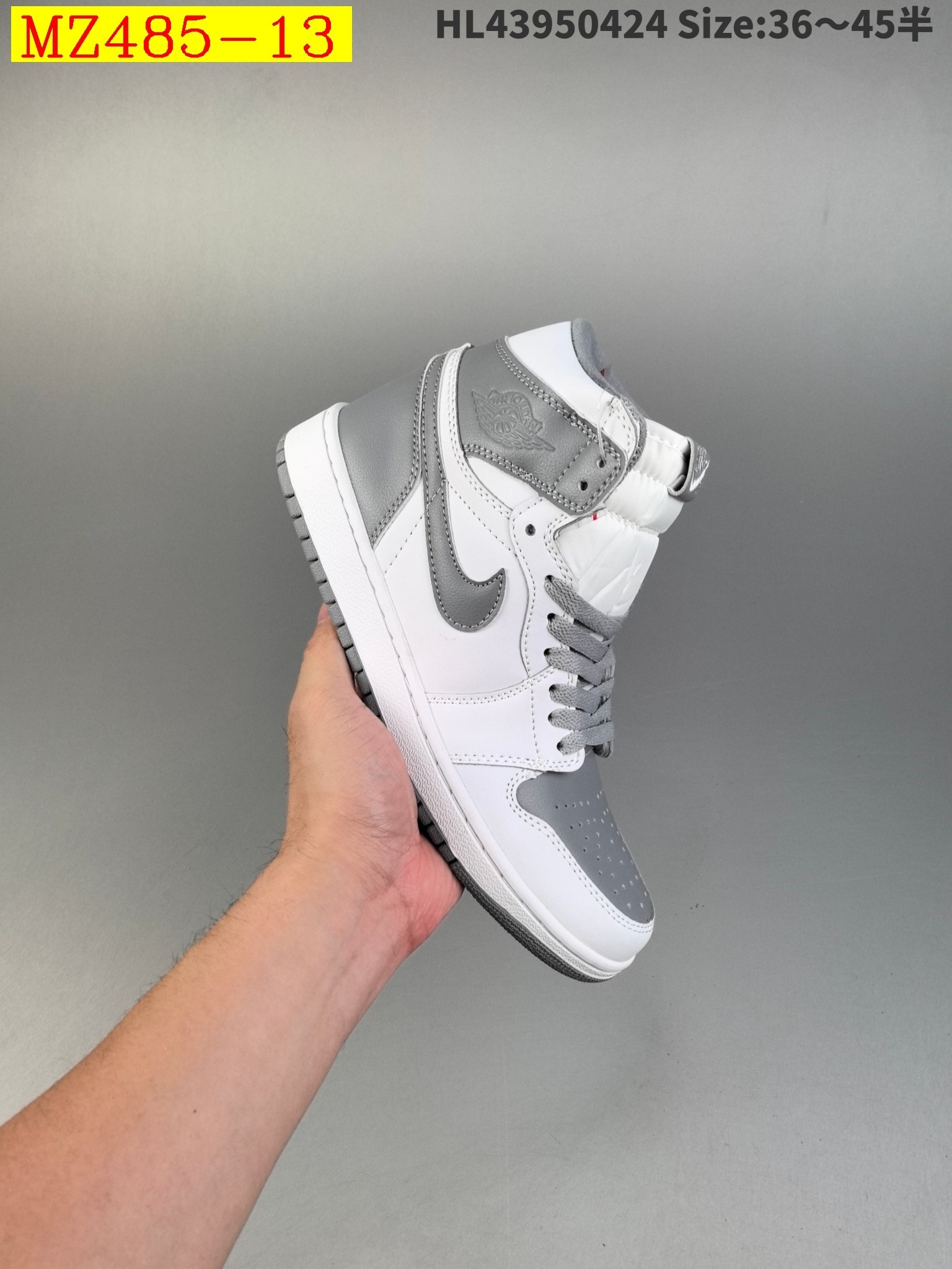 47$ Air Jordan 1 Mid Cool Grey half size 36-45 814930 MZ485 gallery