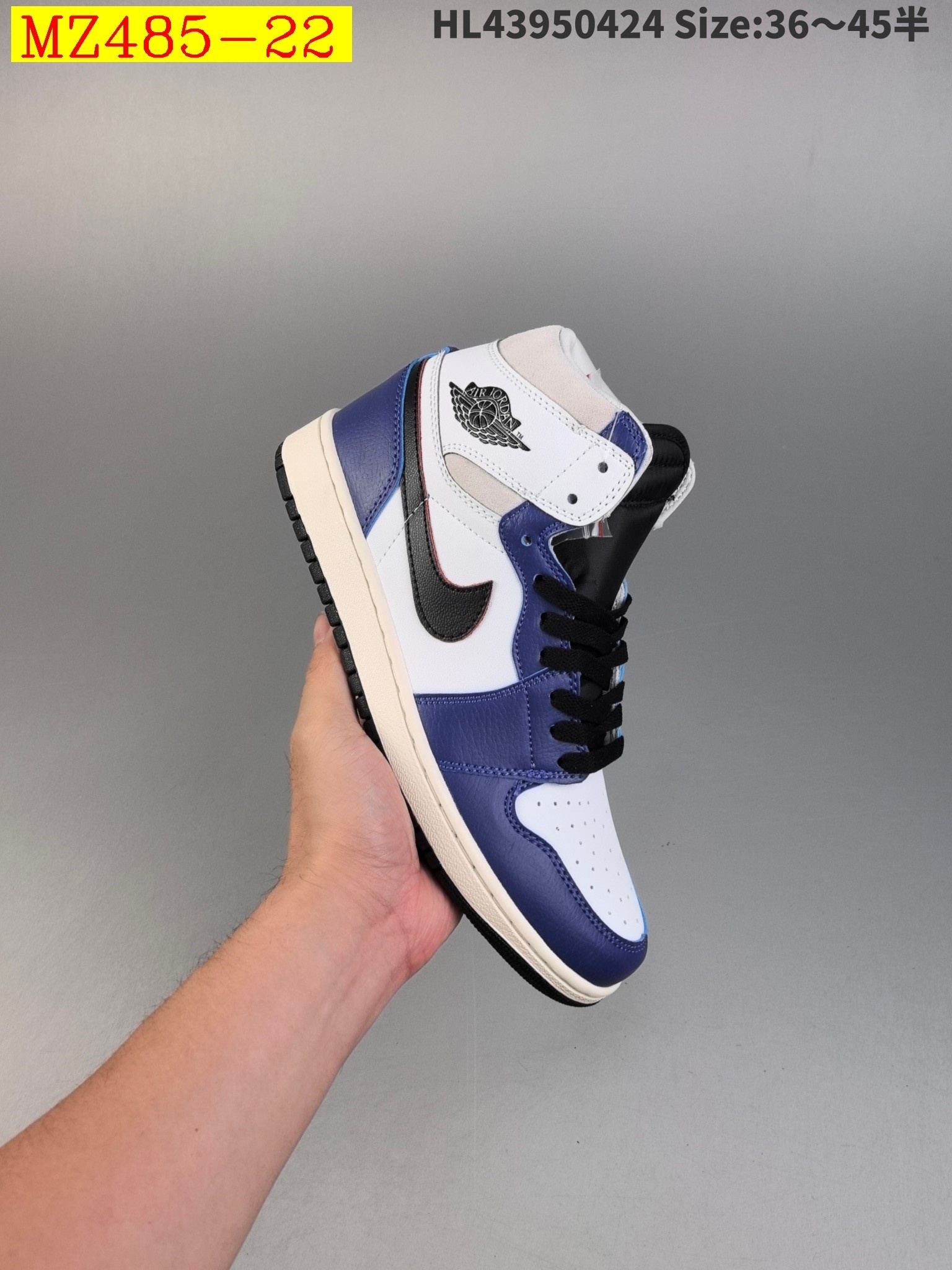 47$ Air Jordan 1 Mid Cool Grey half size 36-45 814930 MZ485 gallery