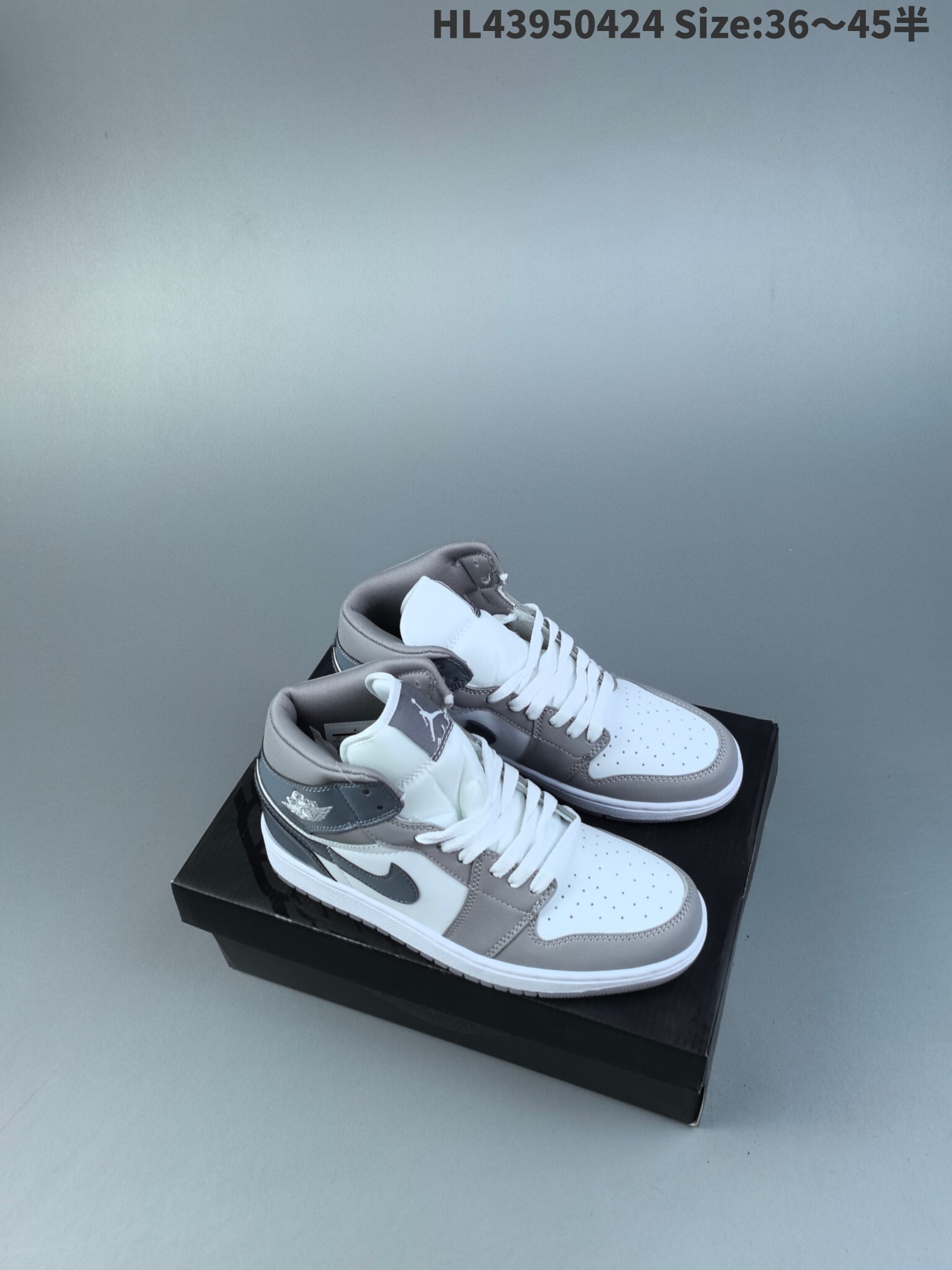 47$ Air Jordan 1 Mid Cool Grey half size 36-45 814930 MZ485 gallery