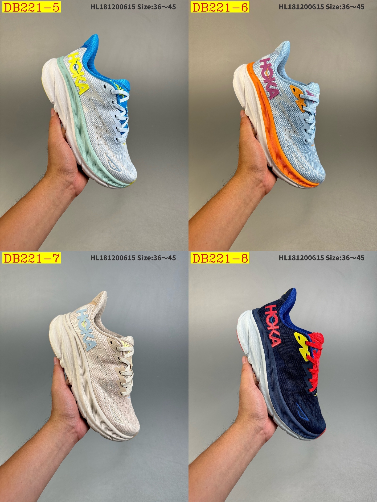 47$ new_dh HOKA W CLIFTON 9 WIDE size 36-45 92641034151 DB221 gallery