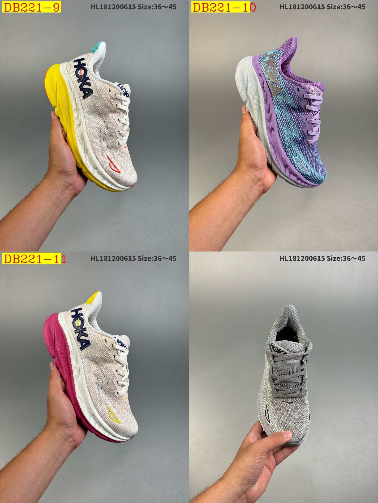 47$ new_dh HOKA W CLIFTON 9 WIDE size 36-45 92641034151 DB221 gallery