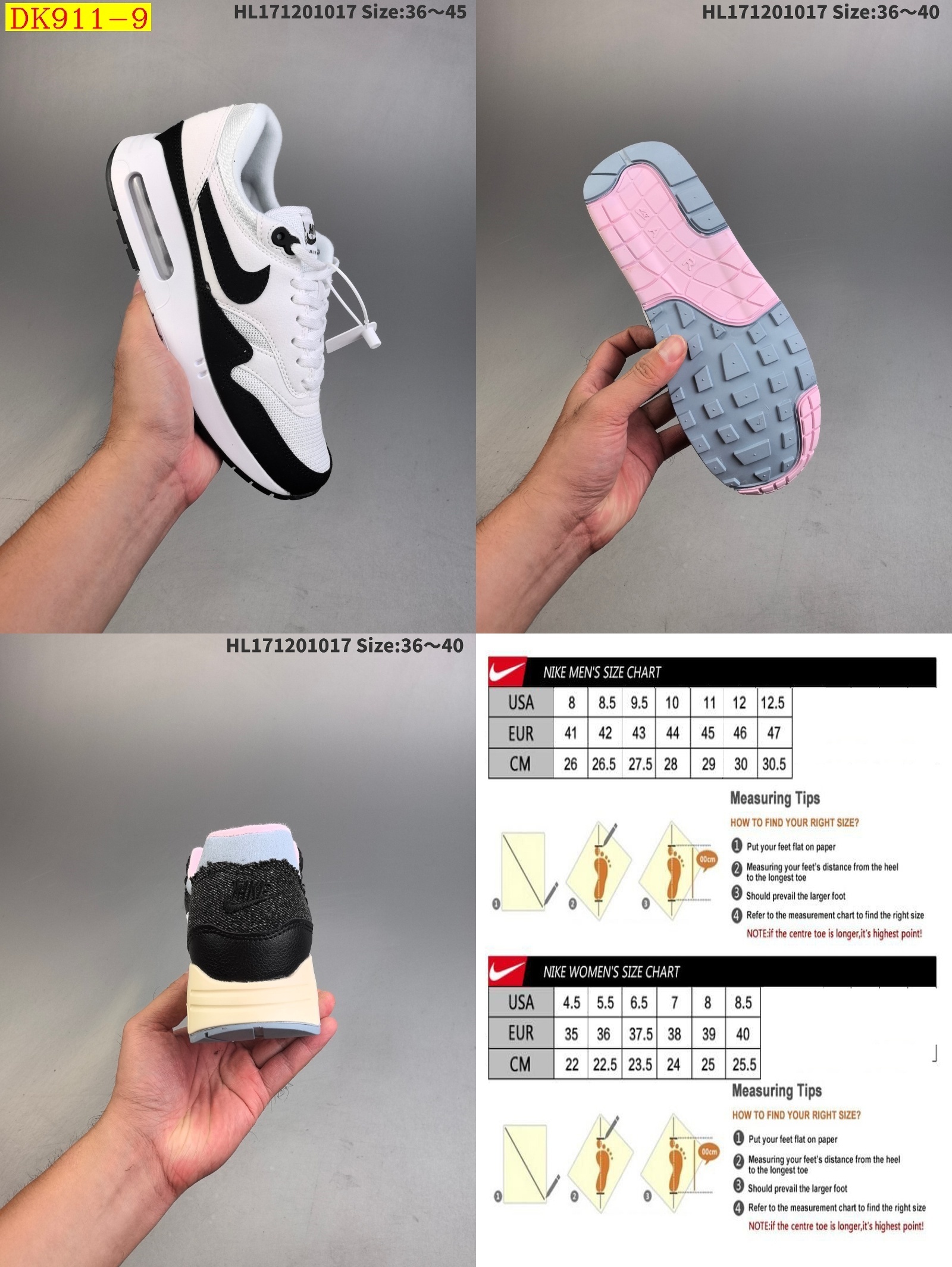 47$ new_dh Nike Air Max 1 Sketch X AJ 3 size 36-45 62345034153 DK911 gallery