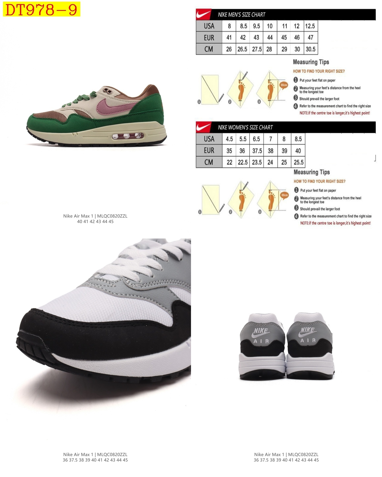 47$ new_dh Nike Air Max 1 size 40-45 52421034058 DT978 gallery