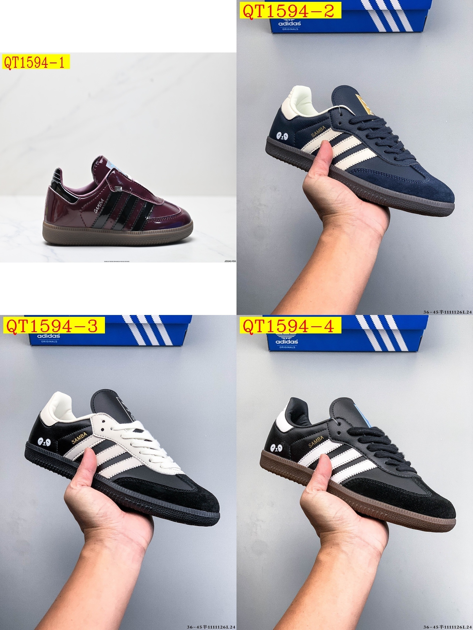 48$ Adidas Samba OG Size 36-45 half 429420 QT1594 gallery