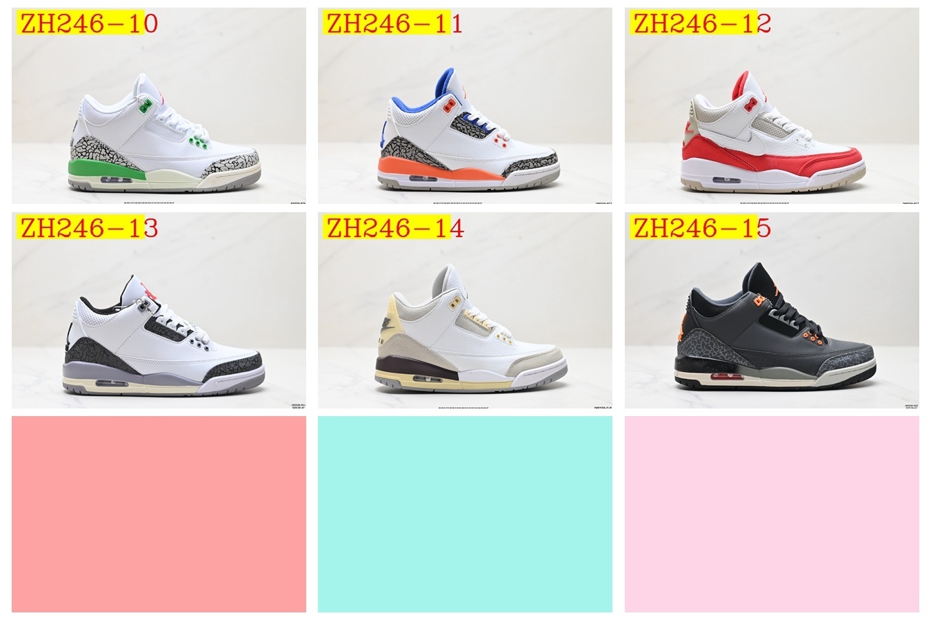 48$ Air Jordan 3 size 36-46 All Colors 3 421050 ZH246 gallery