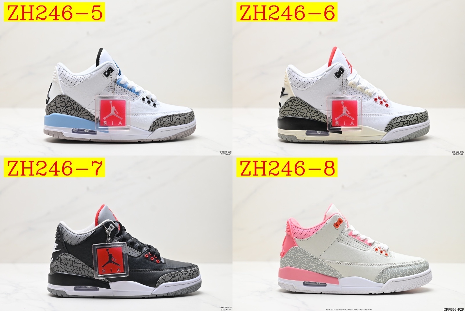 48$ Air Jordan 3 size 36-46 All Colors 3 421050 ZH246 gallery