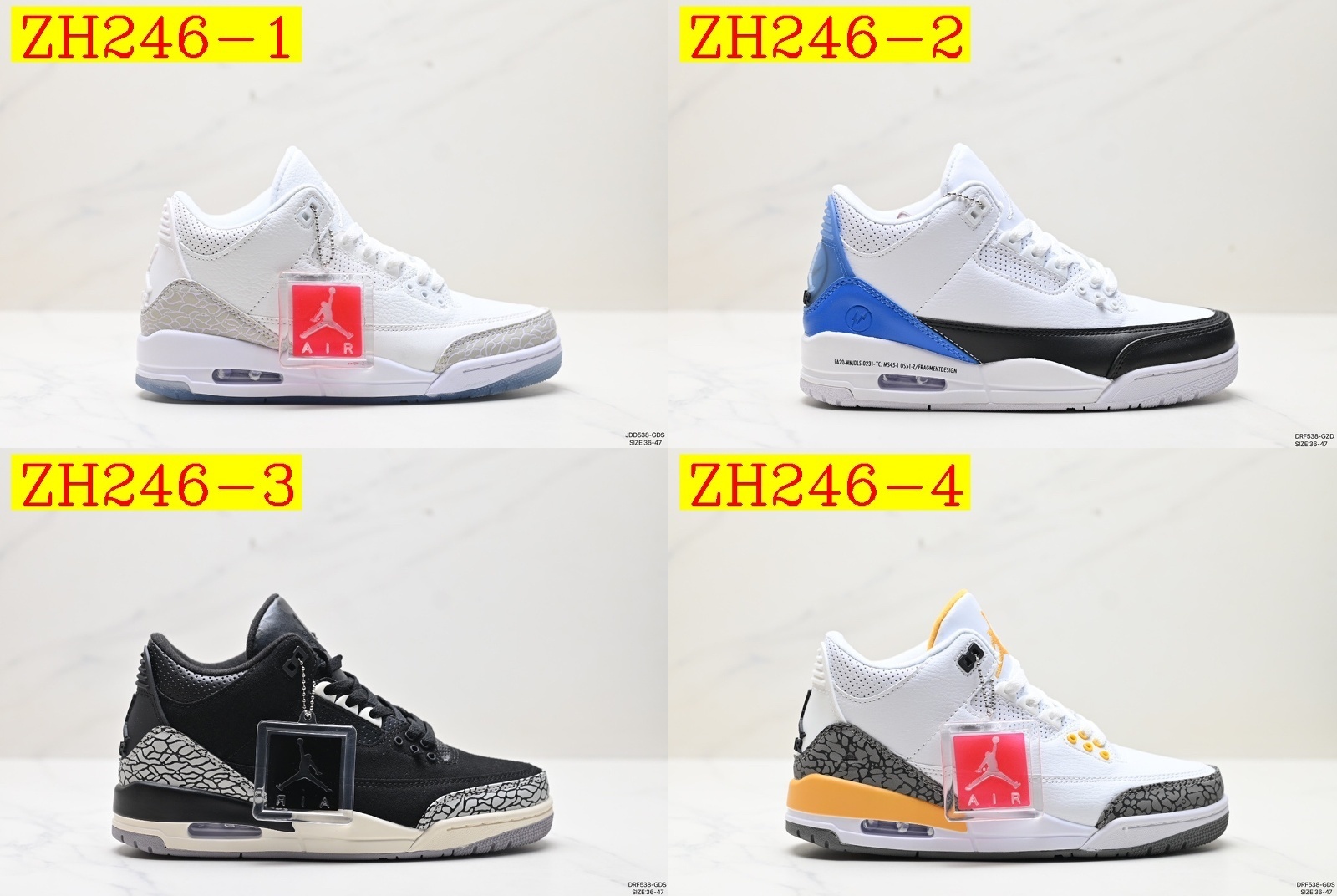 48$ Air Jordan 3 size 36-46 All Colors 3 421050 ZH246 gallery