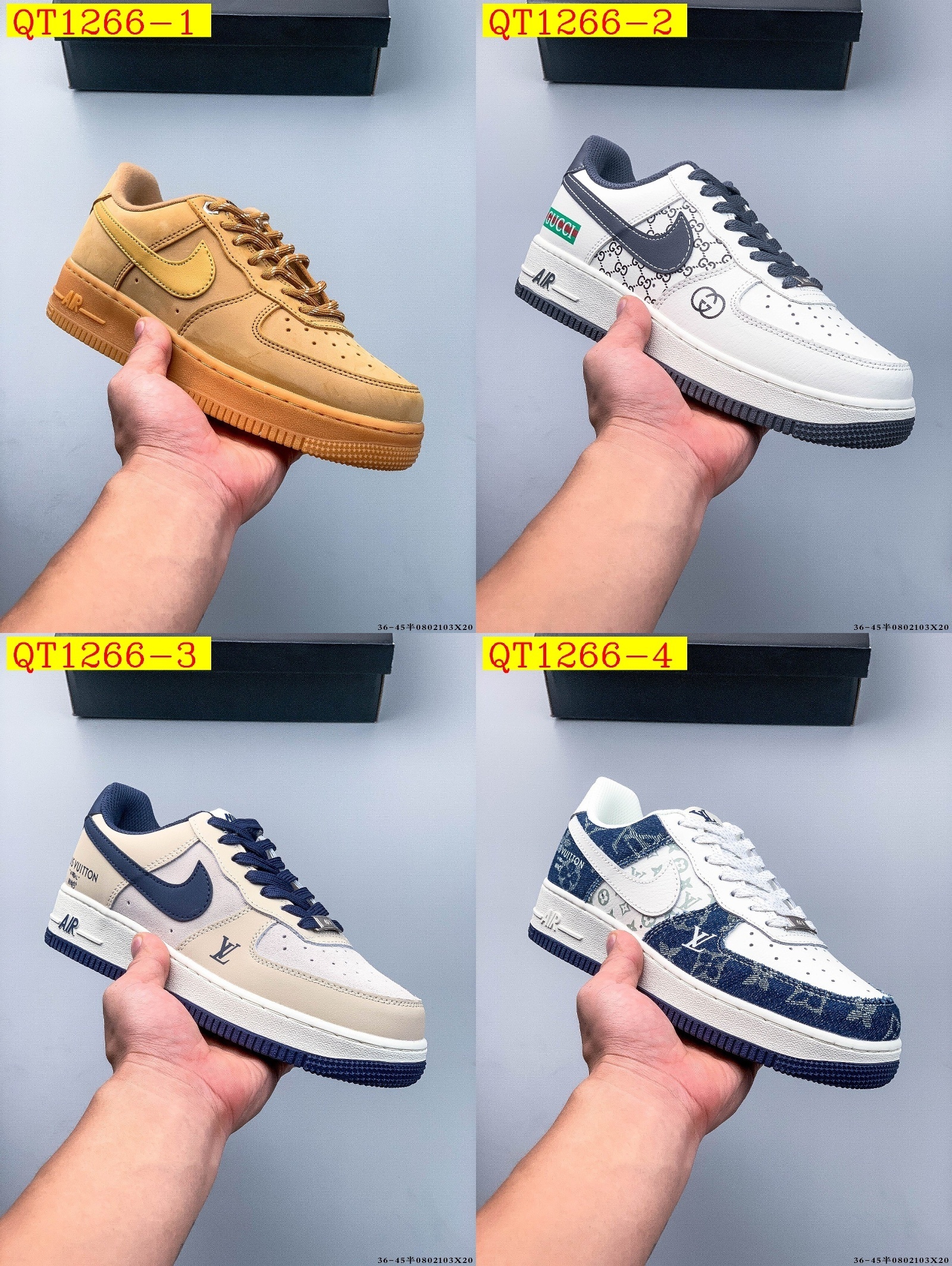 48$ Nike Air Force 1 Low Leather all colors Size 36-45 half 525050 QT1266 gallery