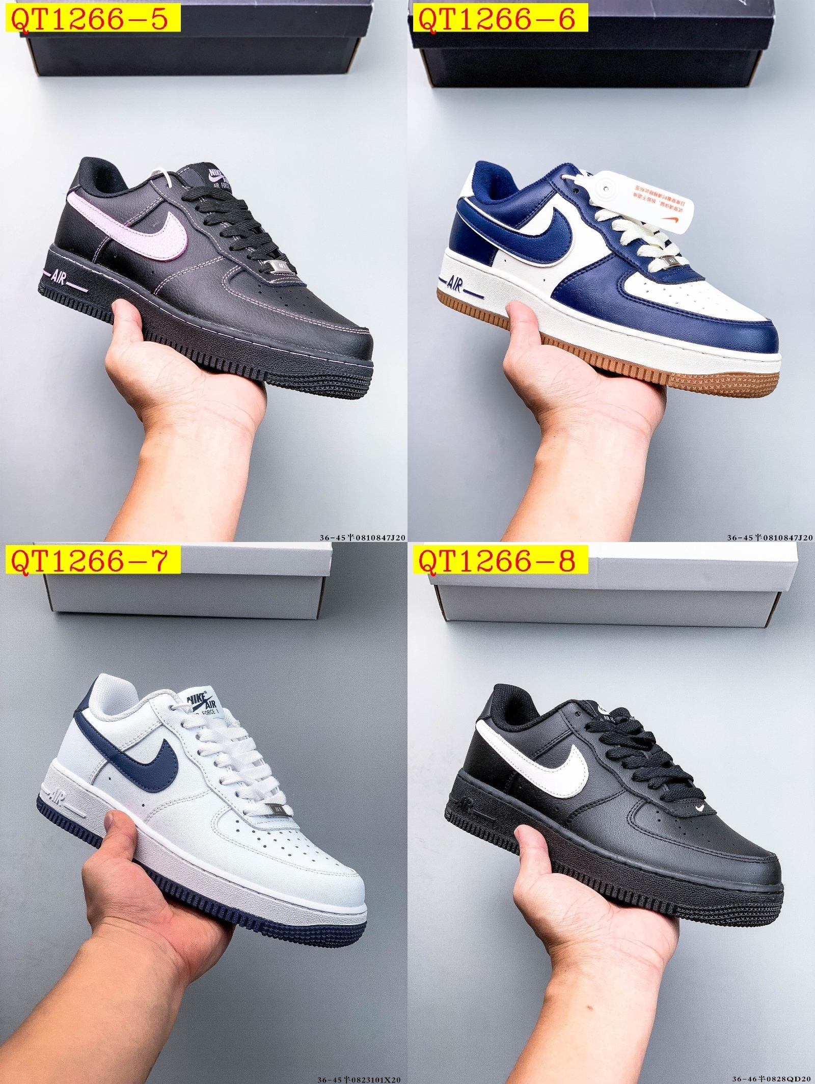 48$ Nike Air Force 1 Low Leather all colors Size 36-45 half 525050 QT1266 gallery