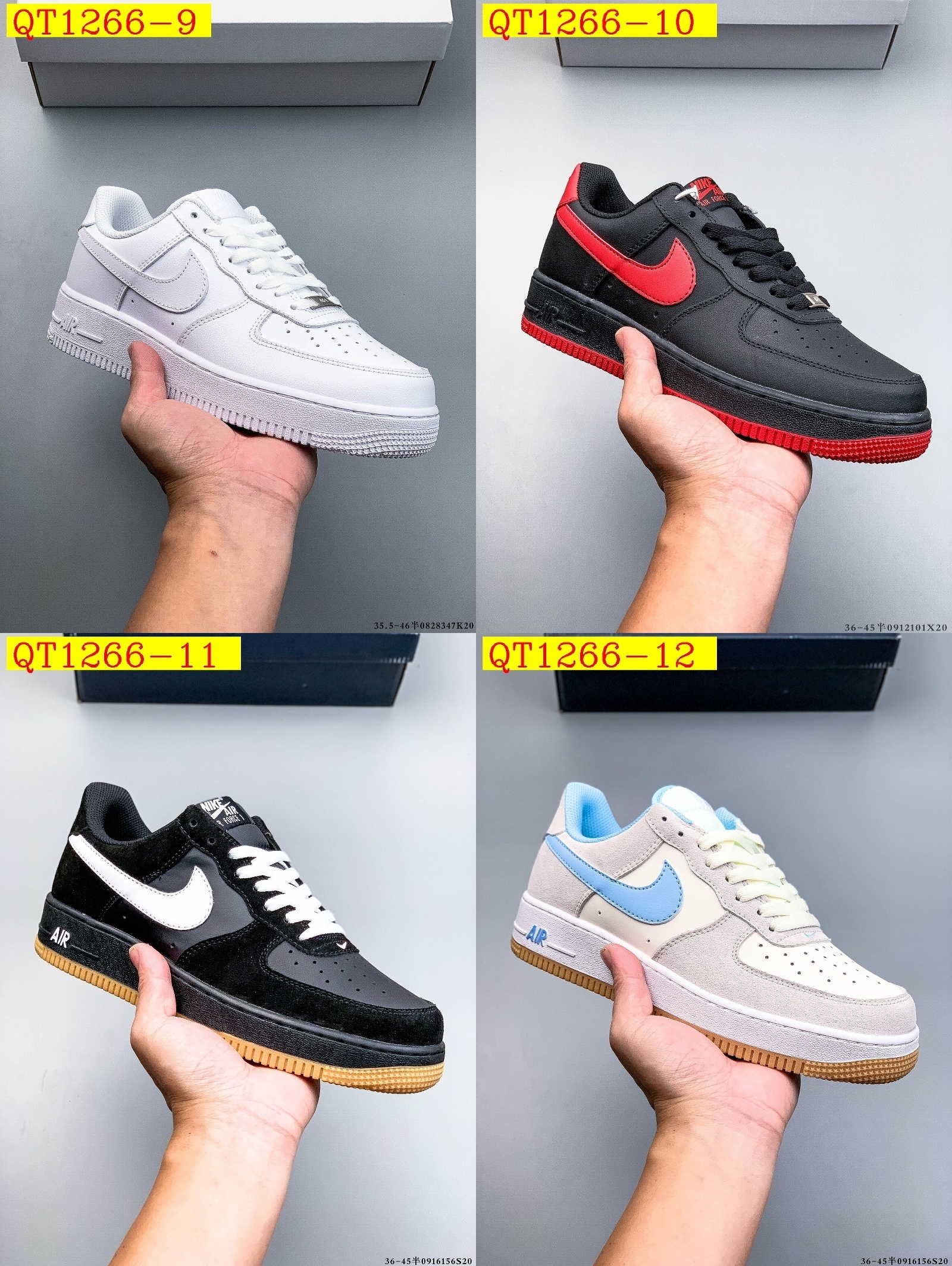 48$ Nike Air Force 1 Low Leather all colors Size 36-45 half 525050 QT1266 gallery