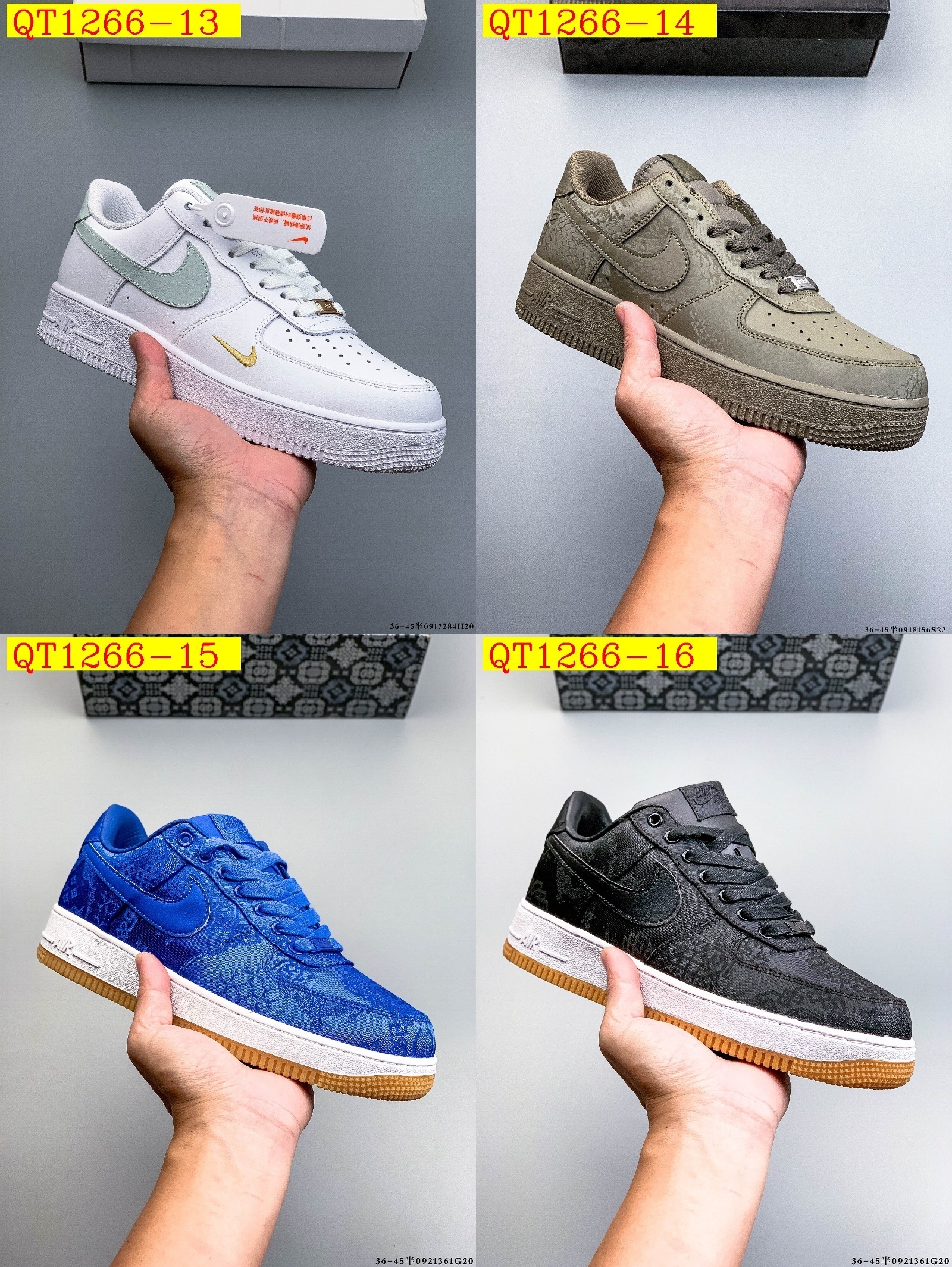 48$ Nike Air Force 1 Low Leather all colors Size 36-45 half 525050 QT1266 gallery