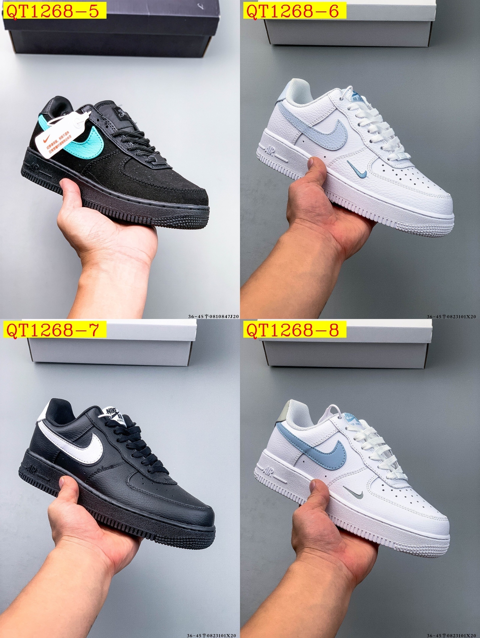 48$ Nike Air Force 1 Low Leather all colors Size 36-45 half 620060 QT1268 gallery