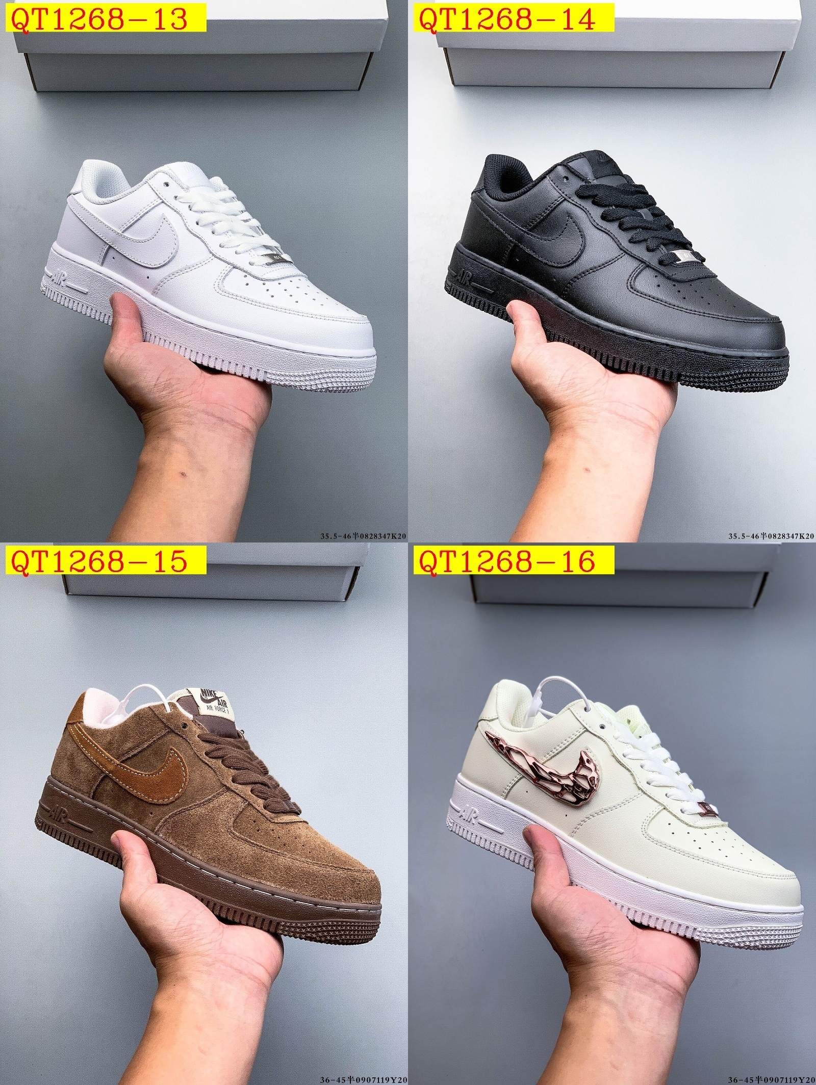 48$ Nike Air Force 1 Low Leather all colors Size 36-45 half 620060 QT1268 gallery