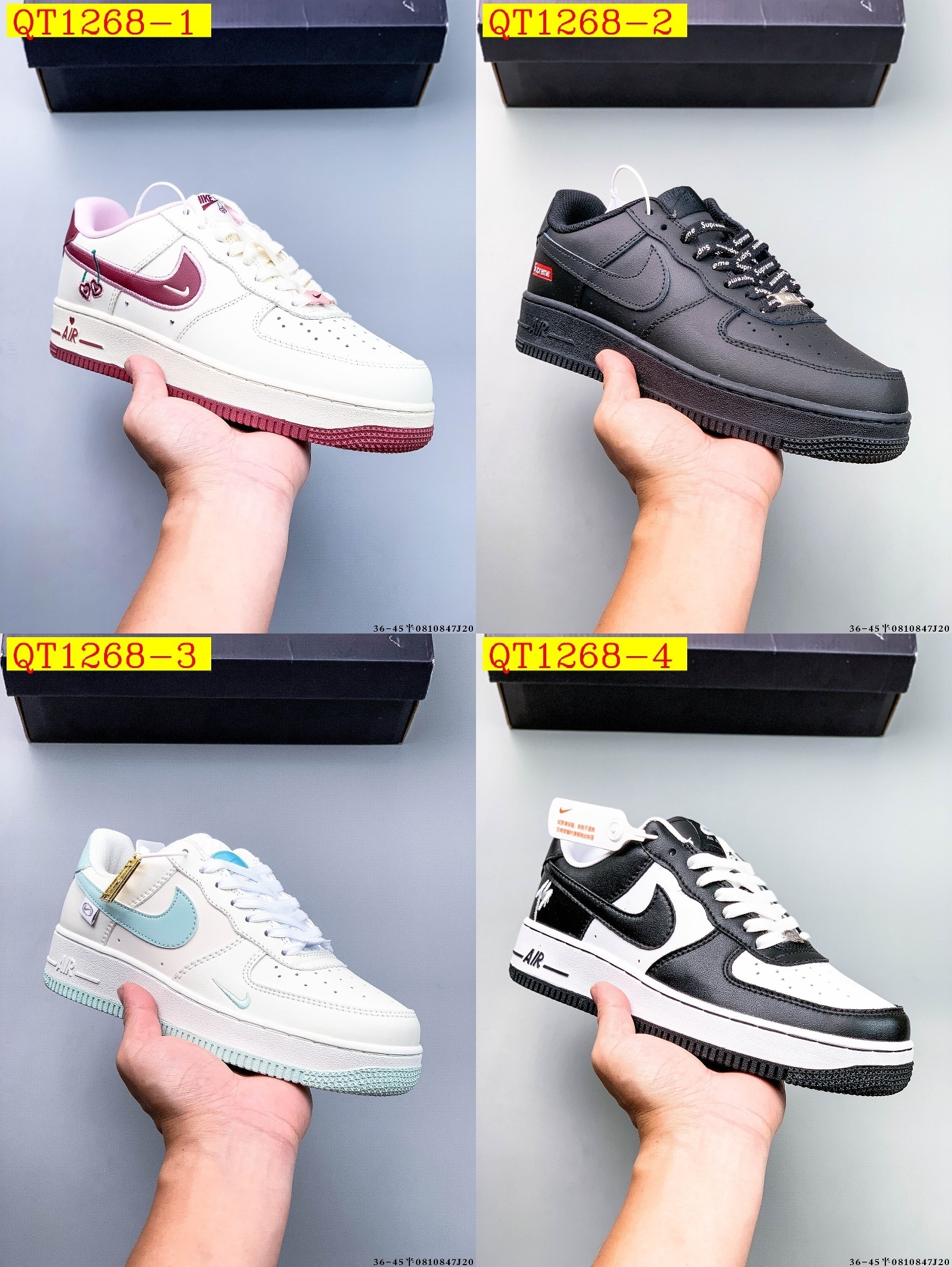 48$ Nike Air Force 1 Low Leather all colors Size 36-45 half 620060 QT1268 gallery