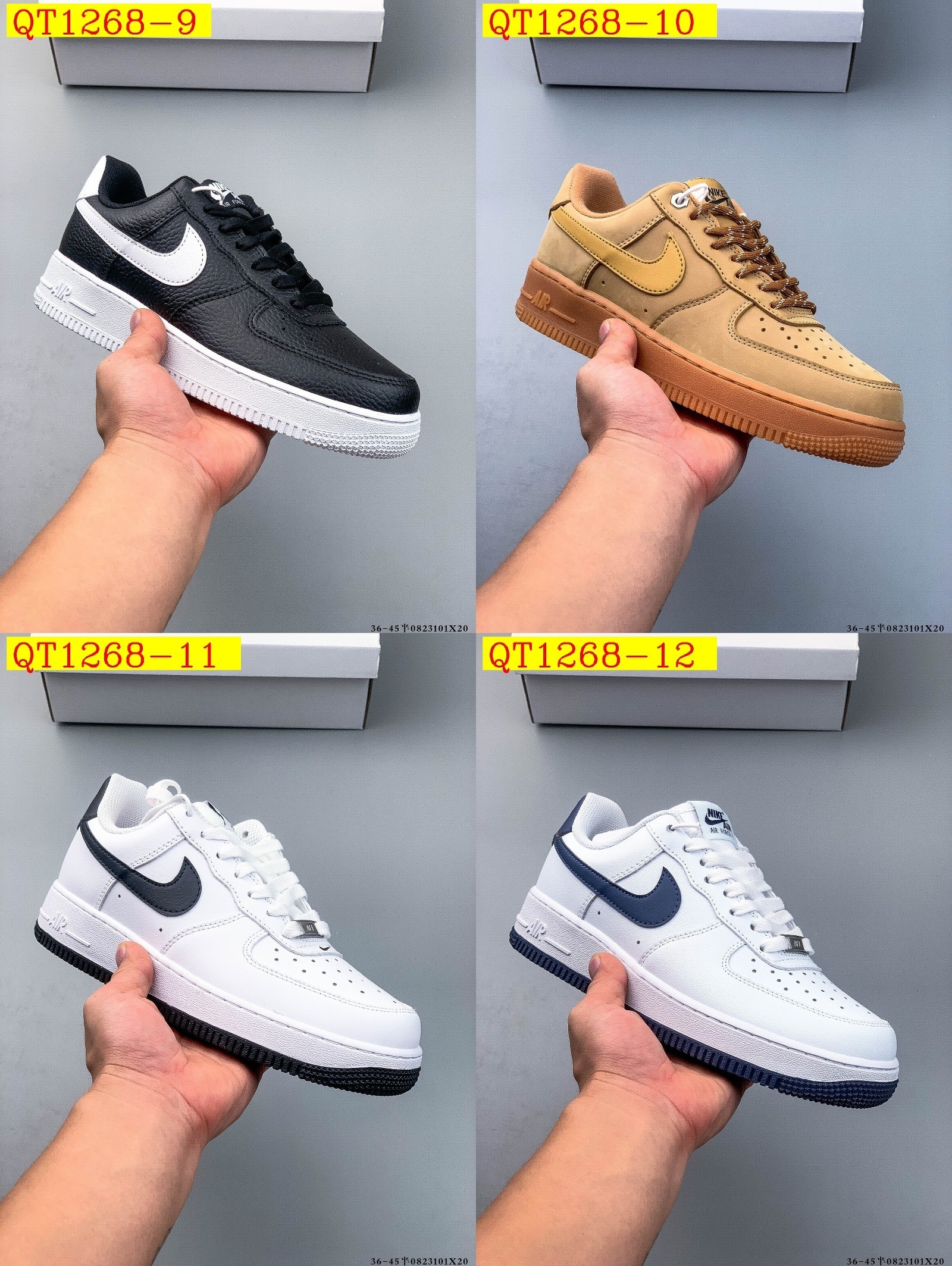 48$ Nike Air Force 1 Low Leather all colors Size 36-45 half 620060 QT1268 gallery