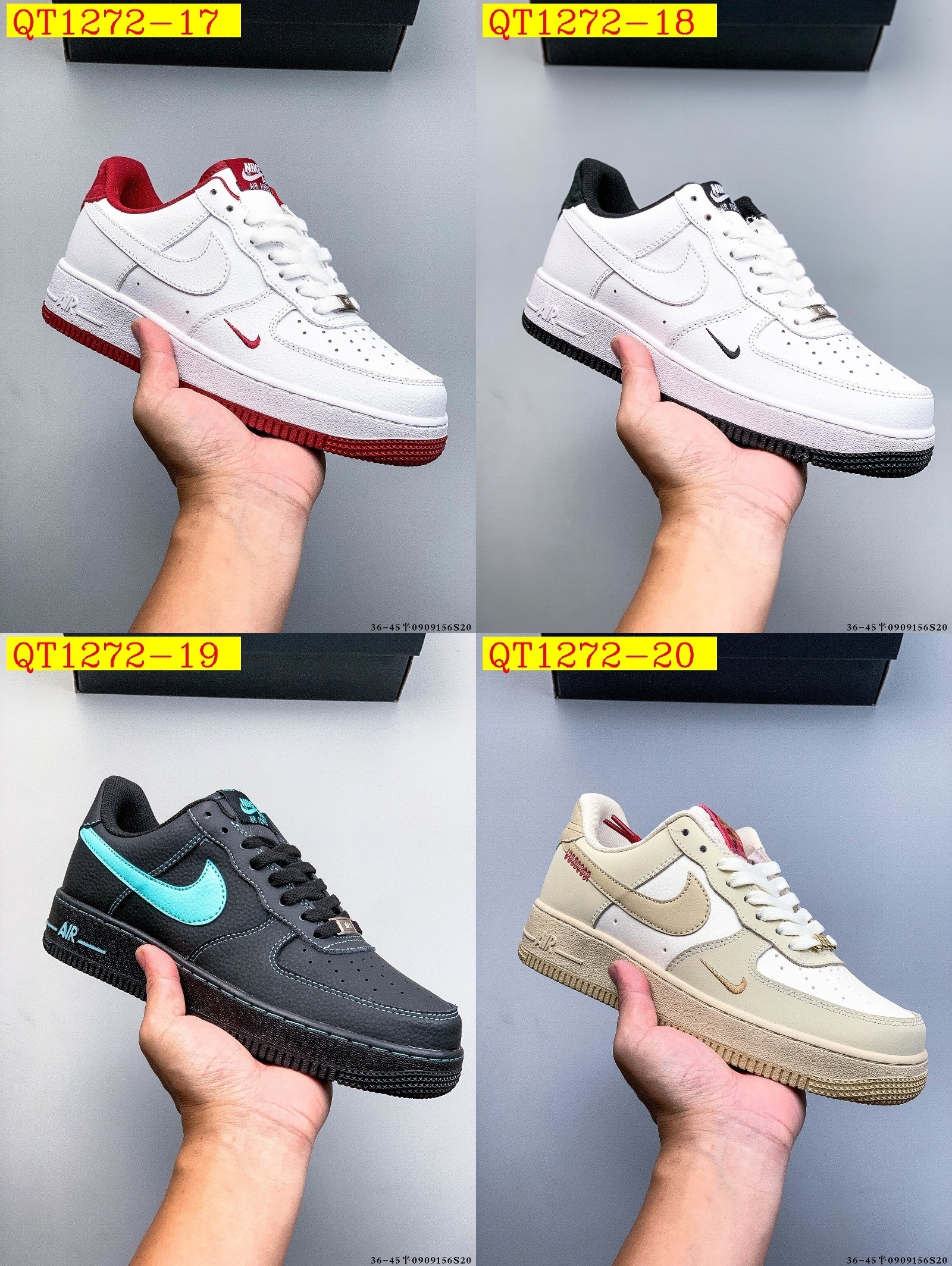 48$ Nike Air Force 1 Low Leather all colors Size 36-45 half 826090 QT1272 gallery