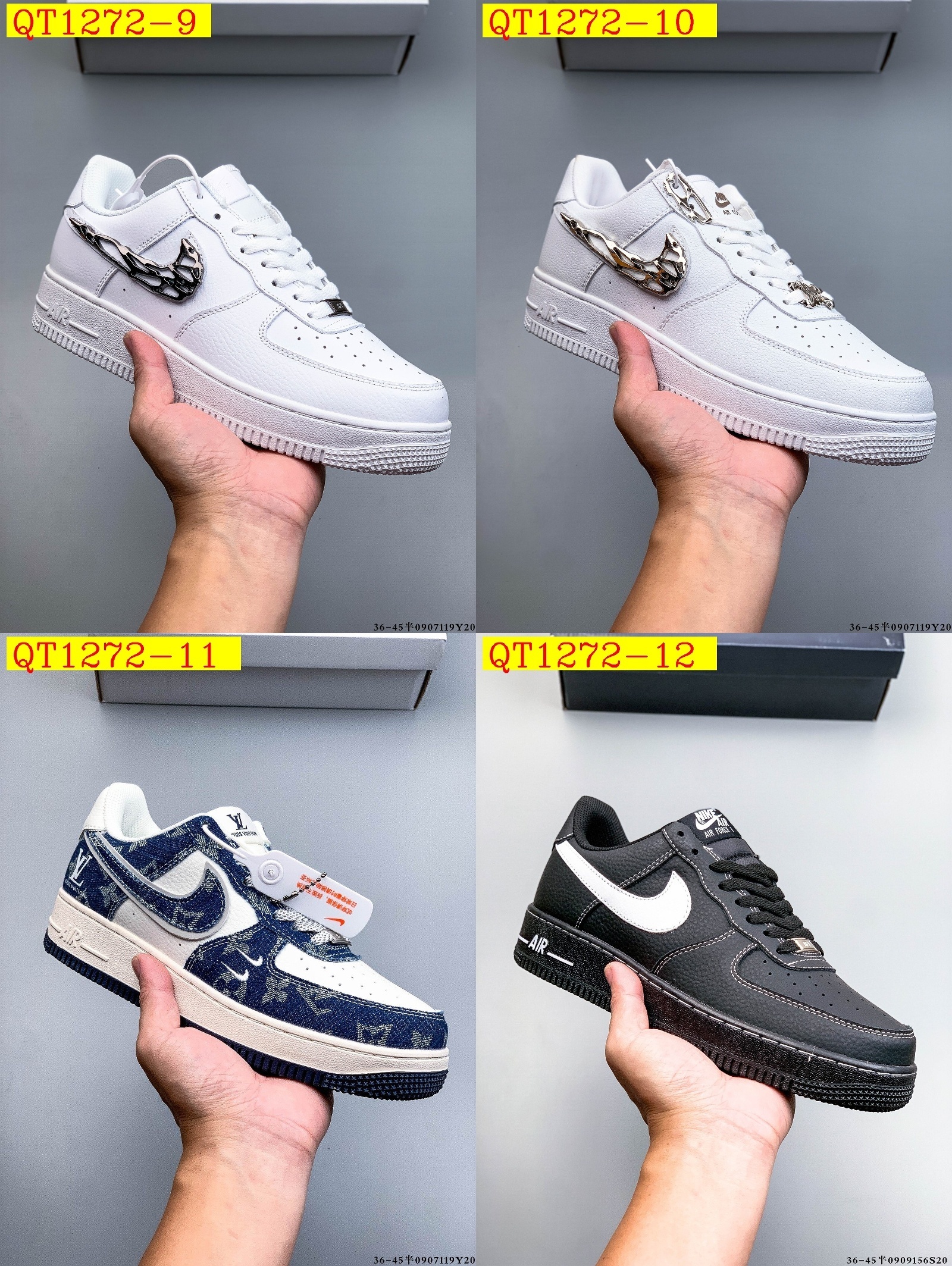 48$ Nike Air Force 1 Low Leather all colors Size 36-45 half 826090 QT1272 gallery