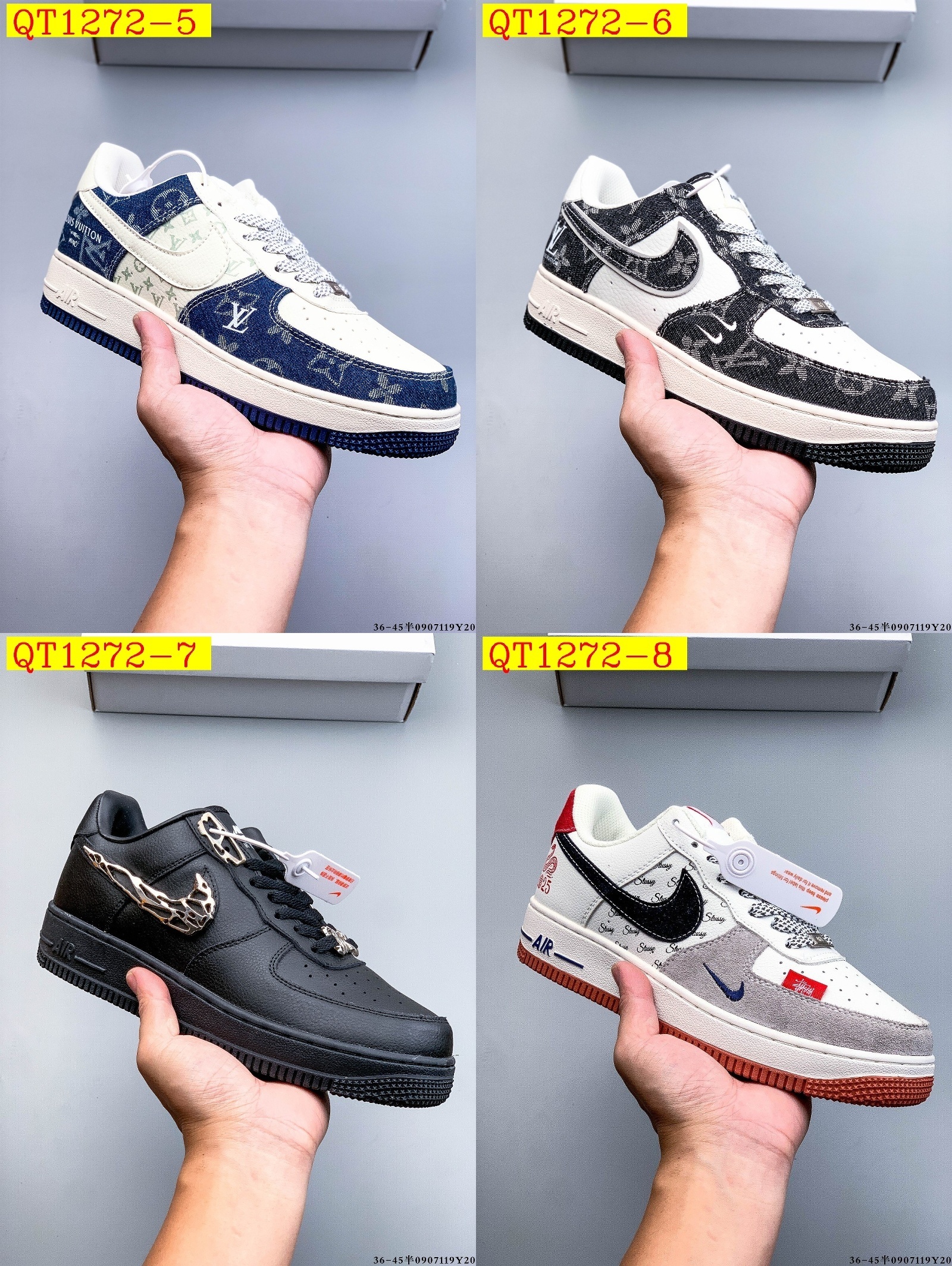 48$ Nike Air Force 1 Low Leather all colors Size 36-45 half 826090 QT1272 gallery