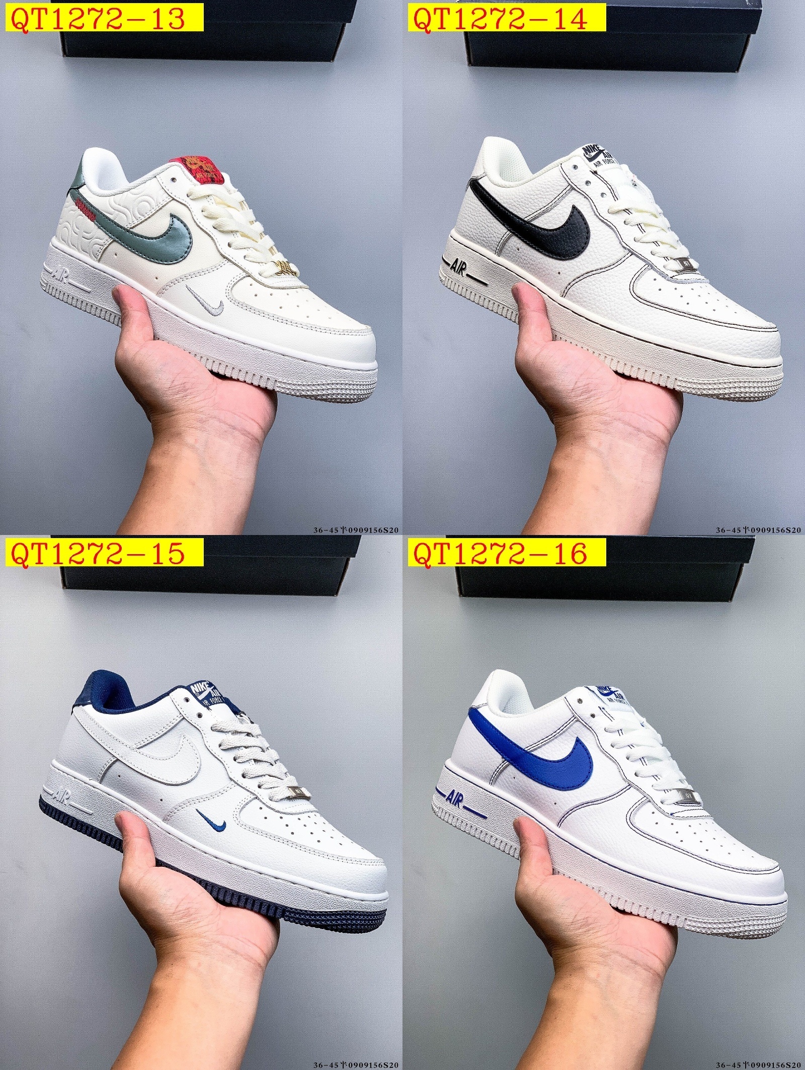 48$ Nike Air Force 1 Low Leather all colors Size 36-45 half 826090 QT1272 gallery