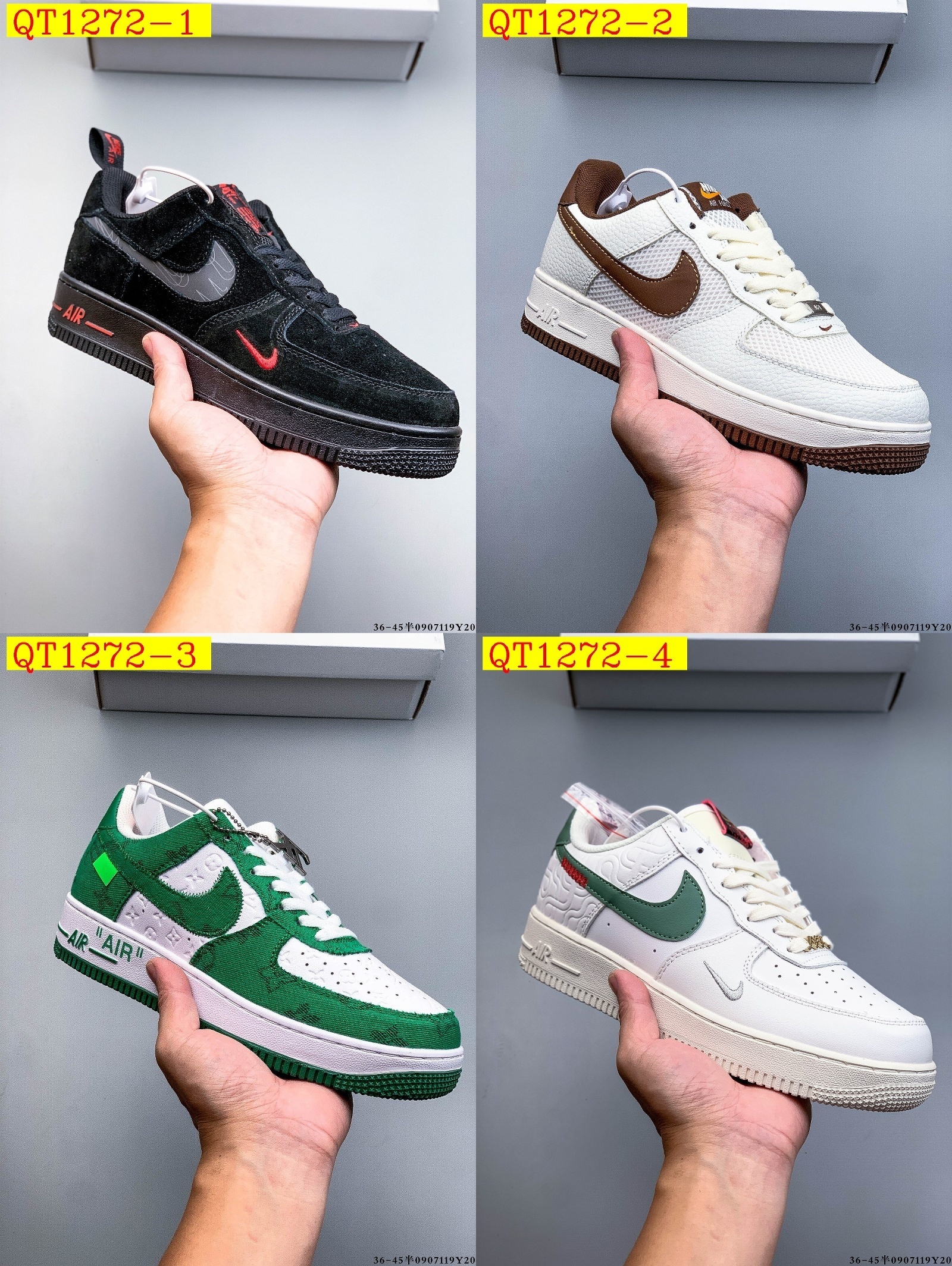 48$ Nike Air Force 1 Low Leather all colors Size 36-45 half 826090 QT1272 gallery