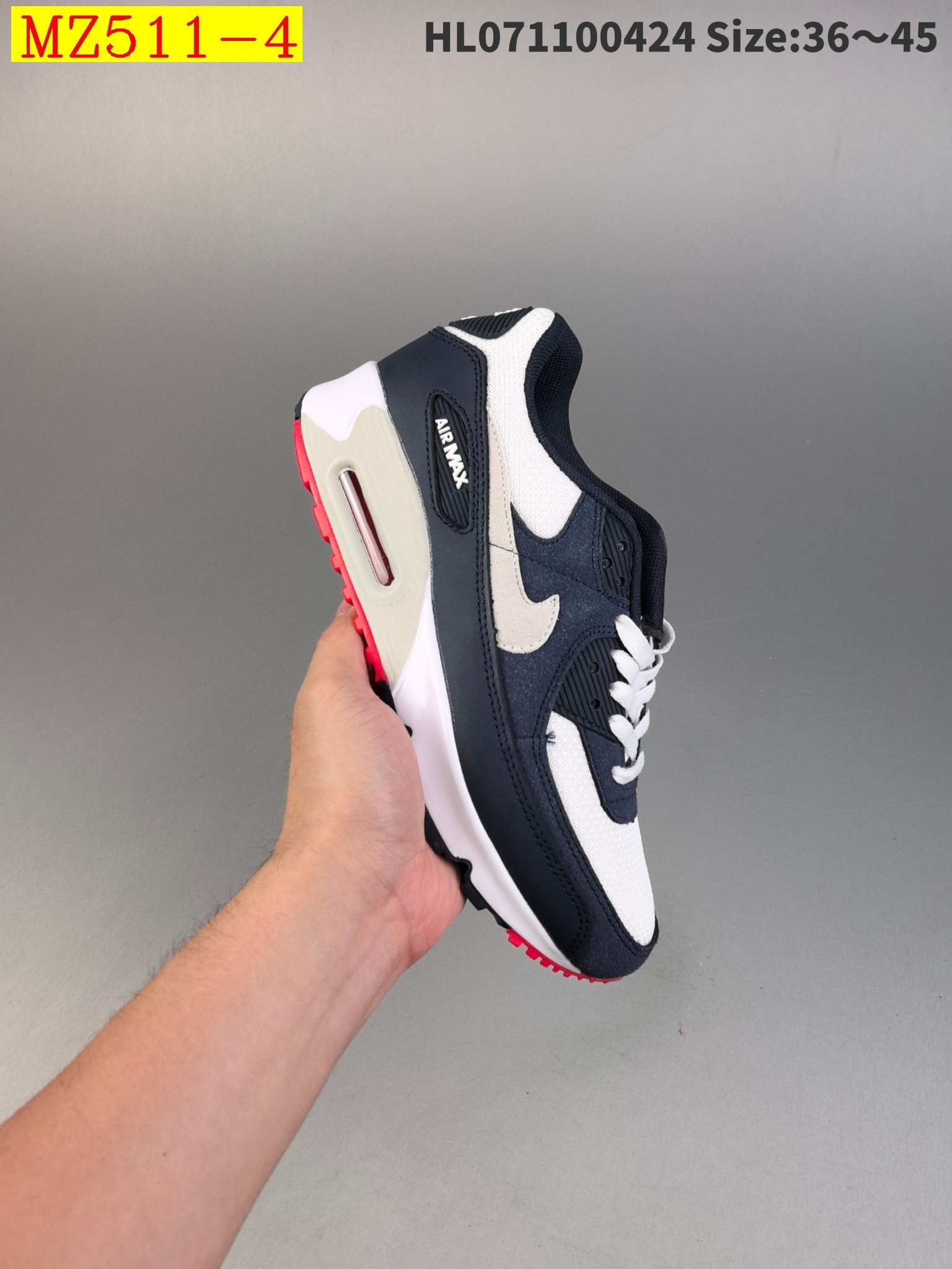 48$ Nike Air Max 90 EssentialWhite Red size 36-45 723220 MZ511 gallery