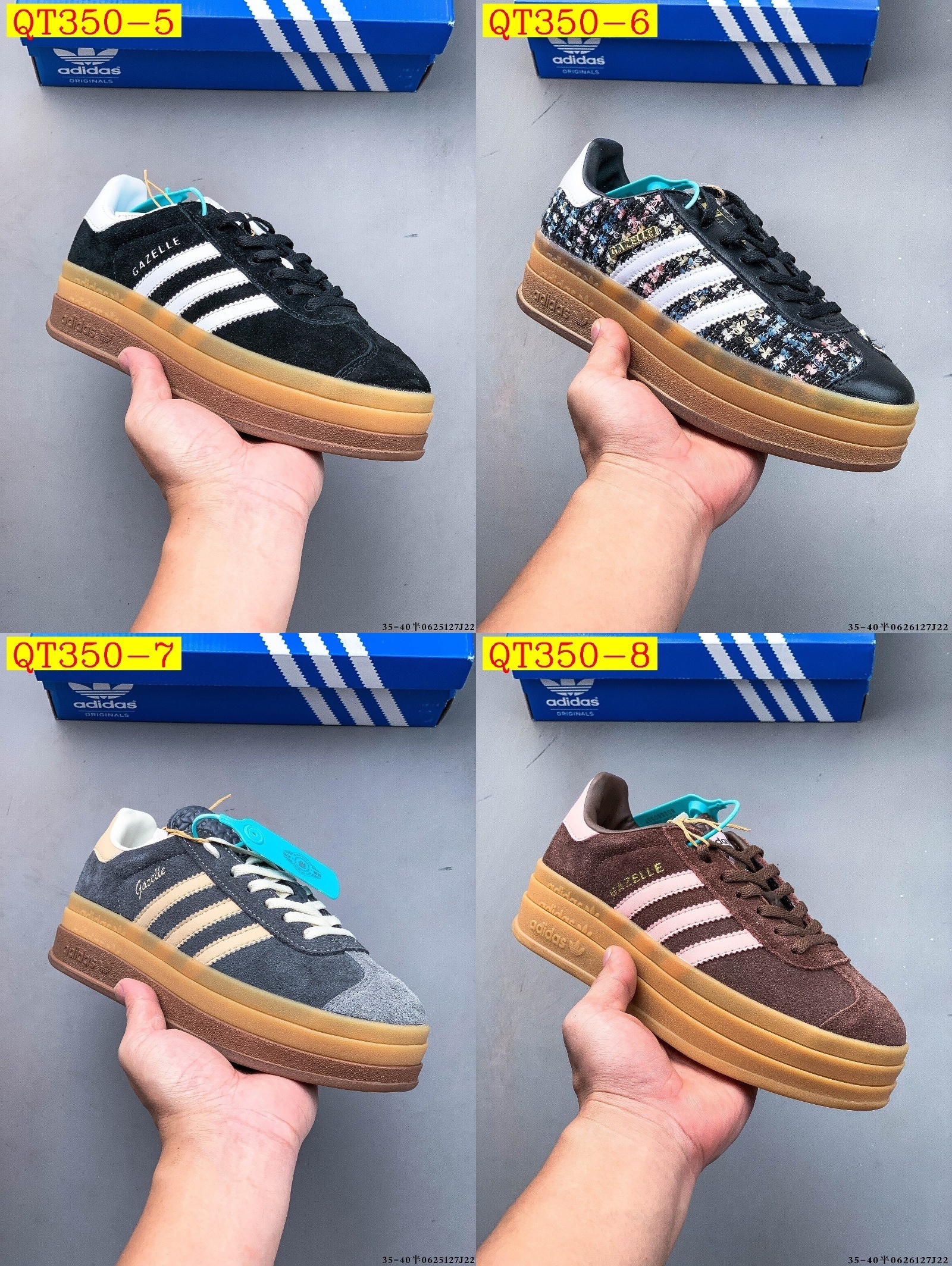 48$ Top Quality Adidas Gazelle Bold W size 36-45 half 720230 QT350 gallery