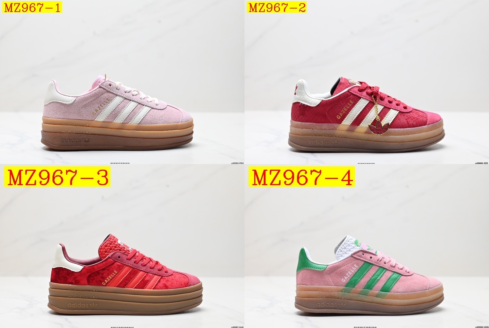 48$ Top Quality adidas Originals Gazelle Bold W half size 36-42 227250 MZ967 gallery