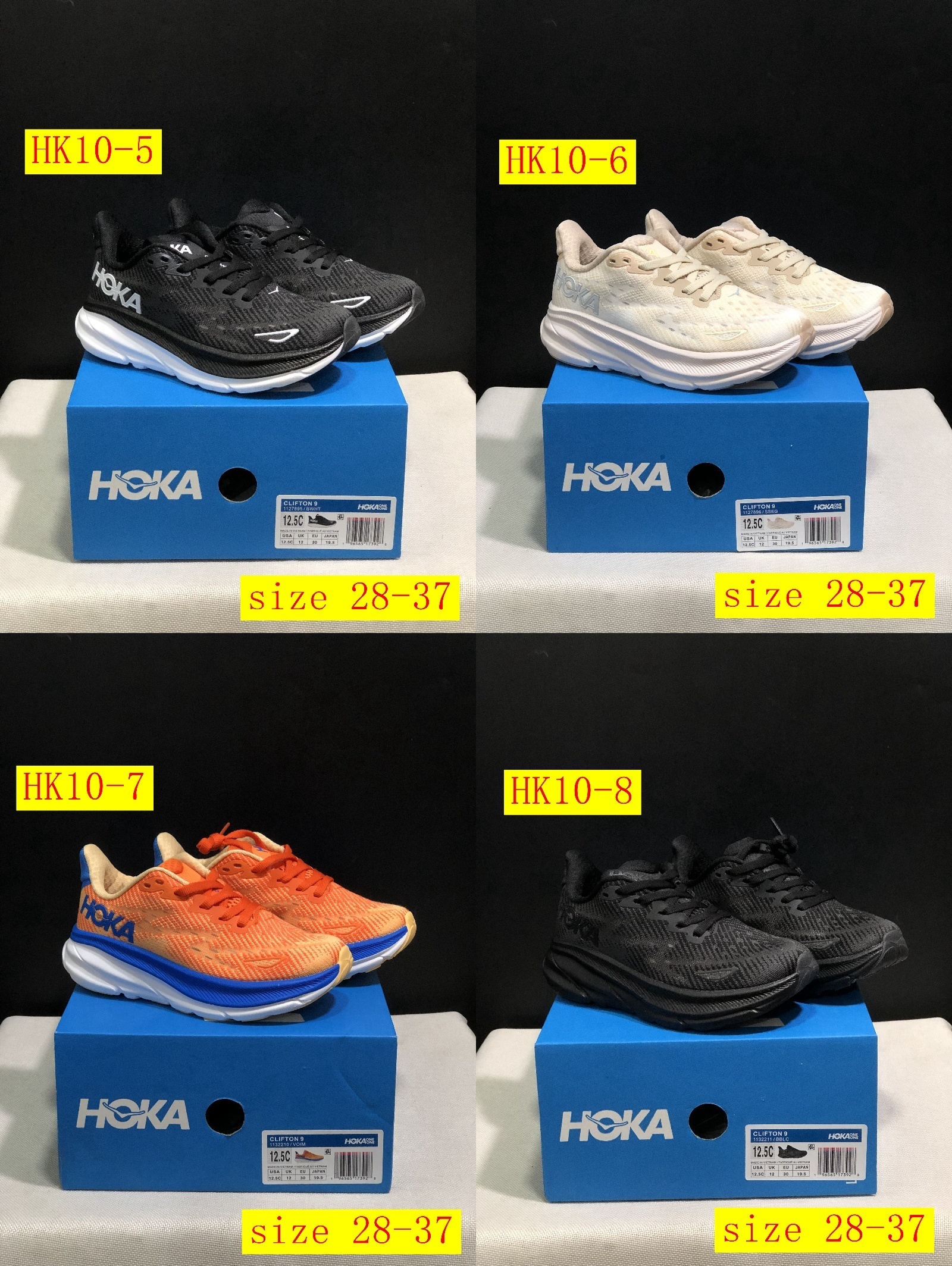 48$ dh HOKA 9 ONE ONE Clifton 9 size 28-37 HK10 gallery
