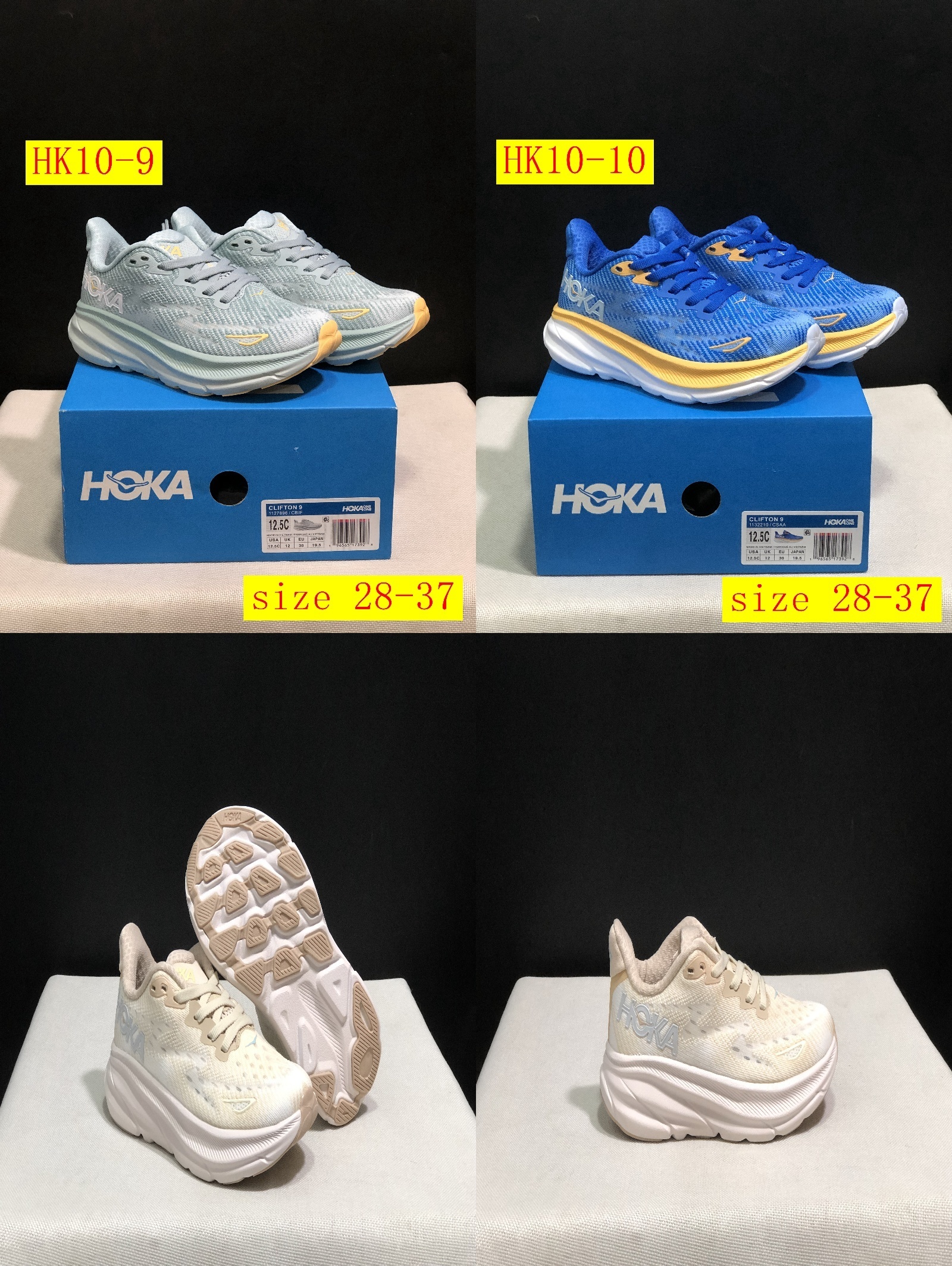 48$ dh HOKA 9 ONE ONE Clifton 9 size 28-37 HK10 gallery