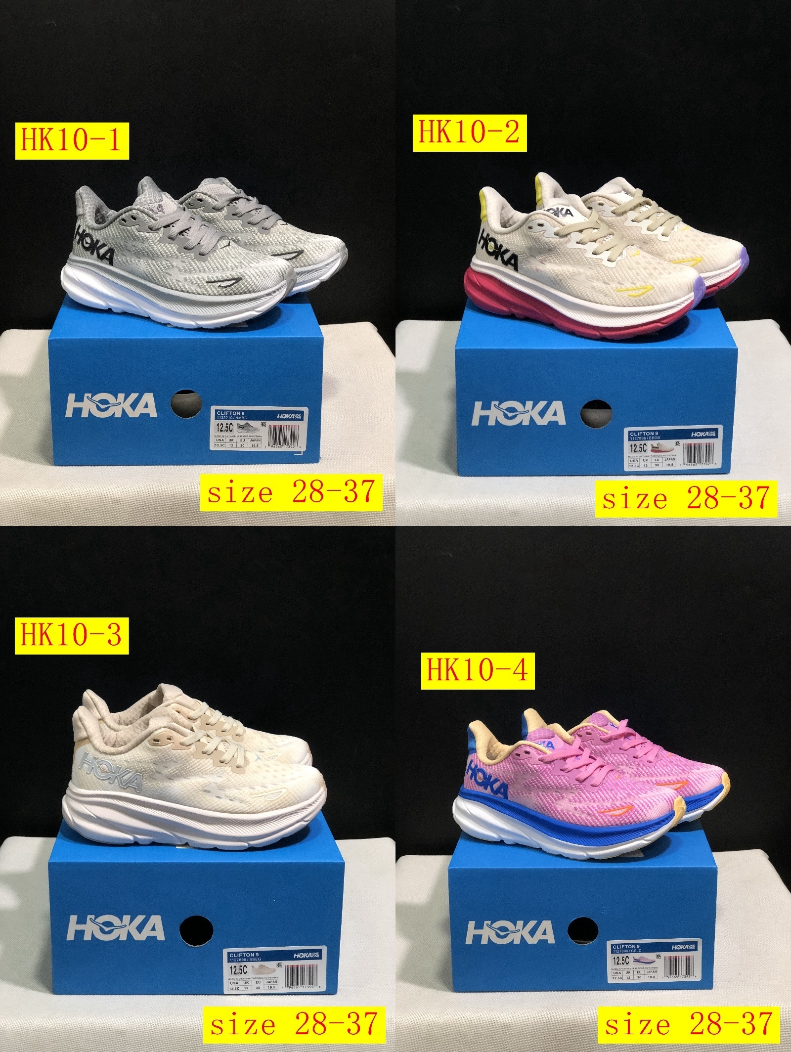 48$ dh HOKA 9 ONE ONE Clifton 9 size 28-37 HK10 gallery