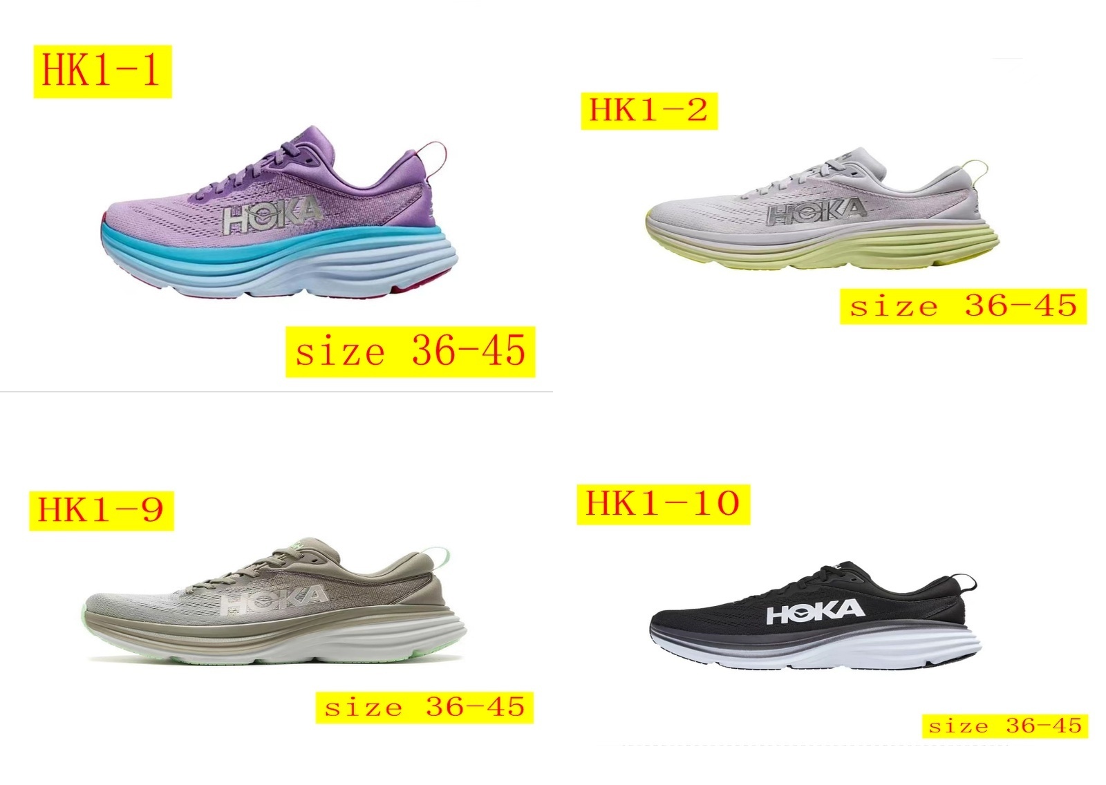 48$ dh HOKA ONE ONE Bondi8 size 36-45 HK1 gallery