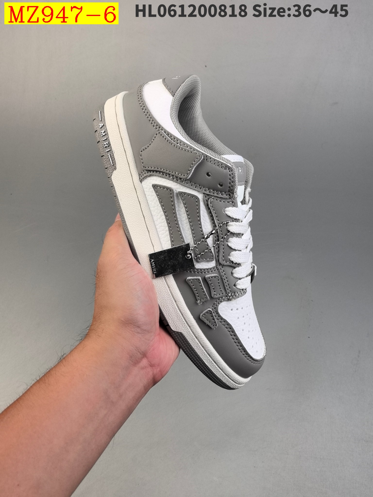 49$ Amiri Skeleton Low-Skel top Sneakers size 36-45 228420 MZ947 gallery