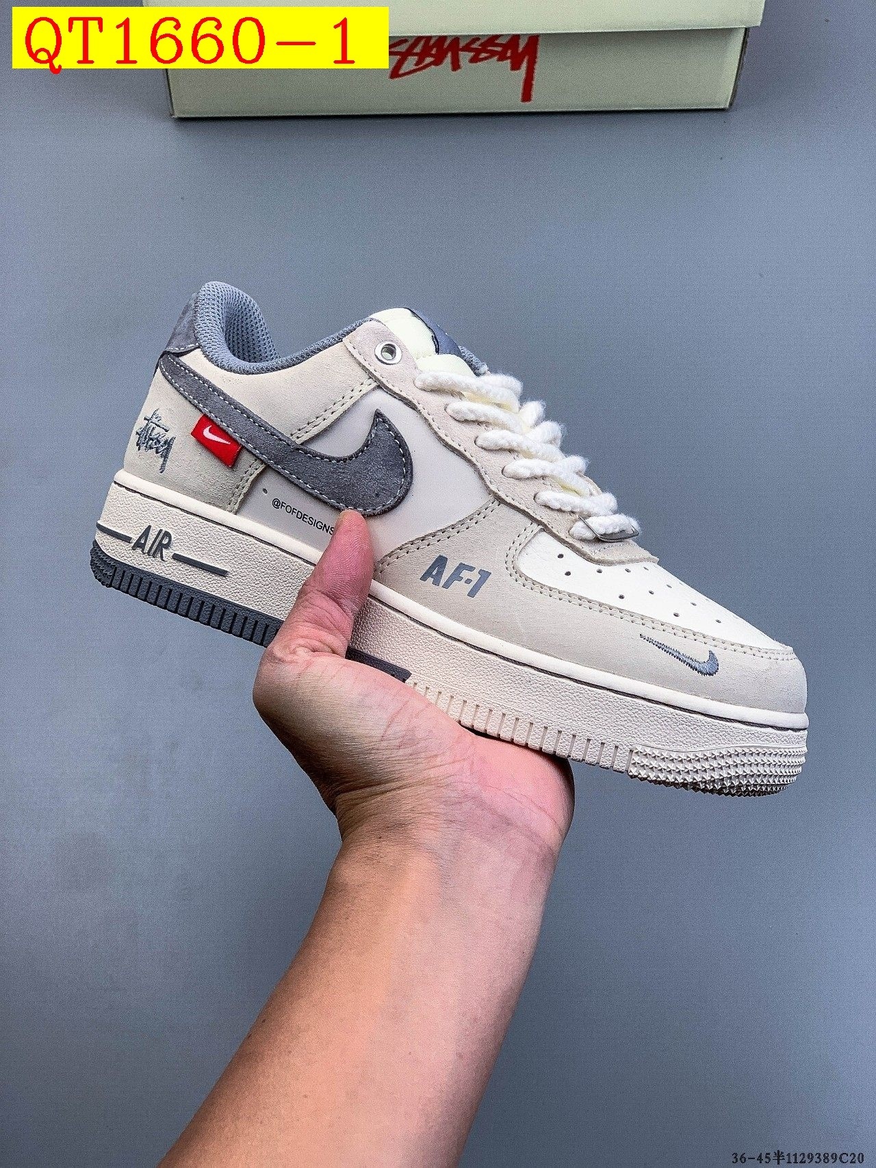 49$ Nike Air Force 1 Low Size 36-45 half 029060 QT1660 gallery