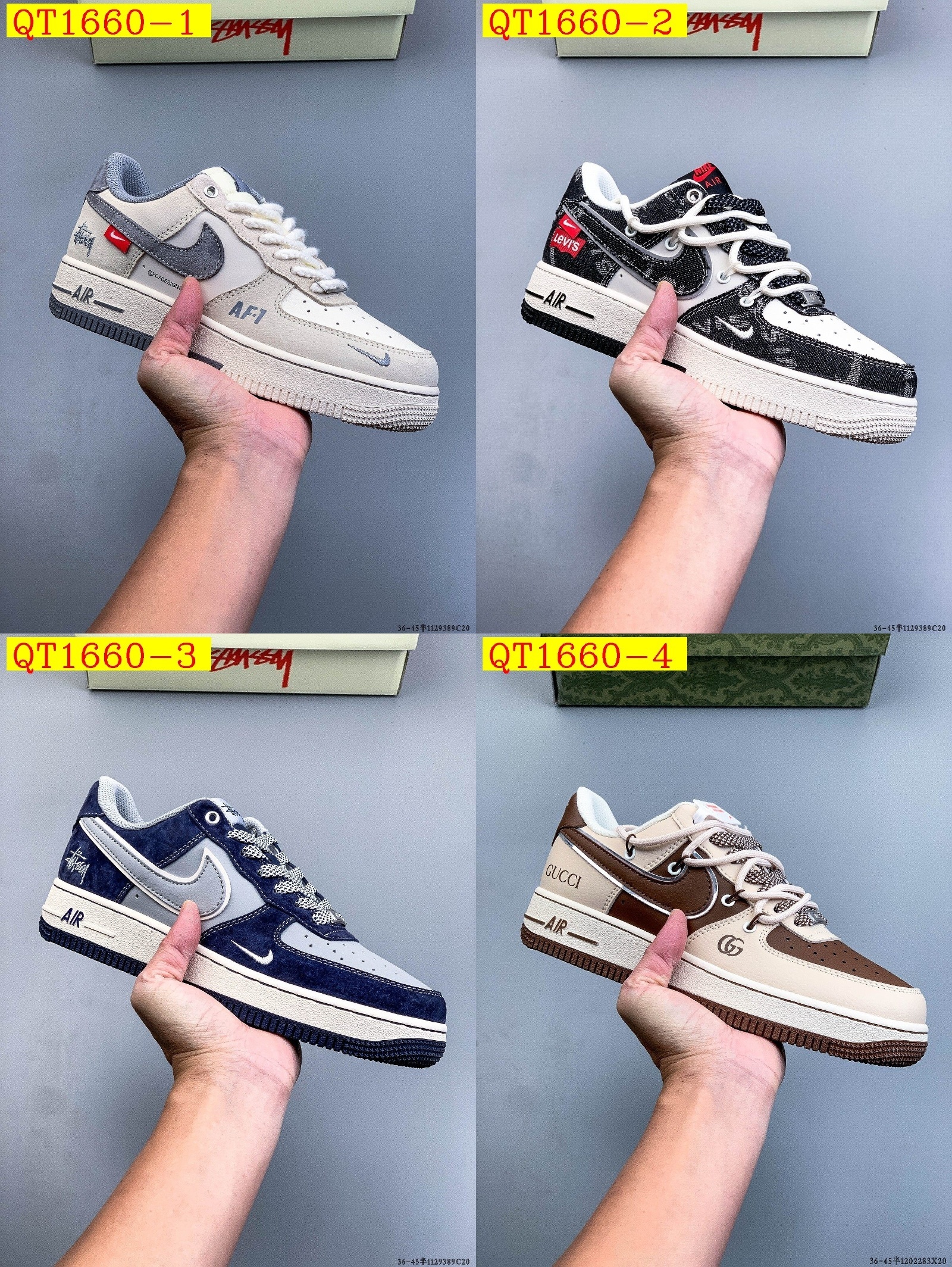 49$ Nike Air Force 1 Low Size 36-45 half 029060 QT1660 gallery