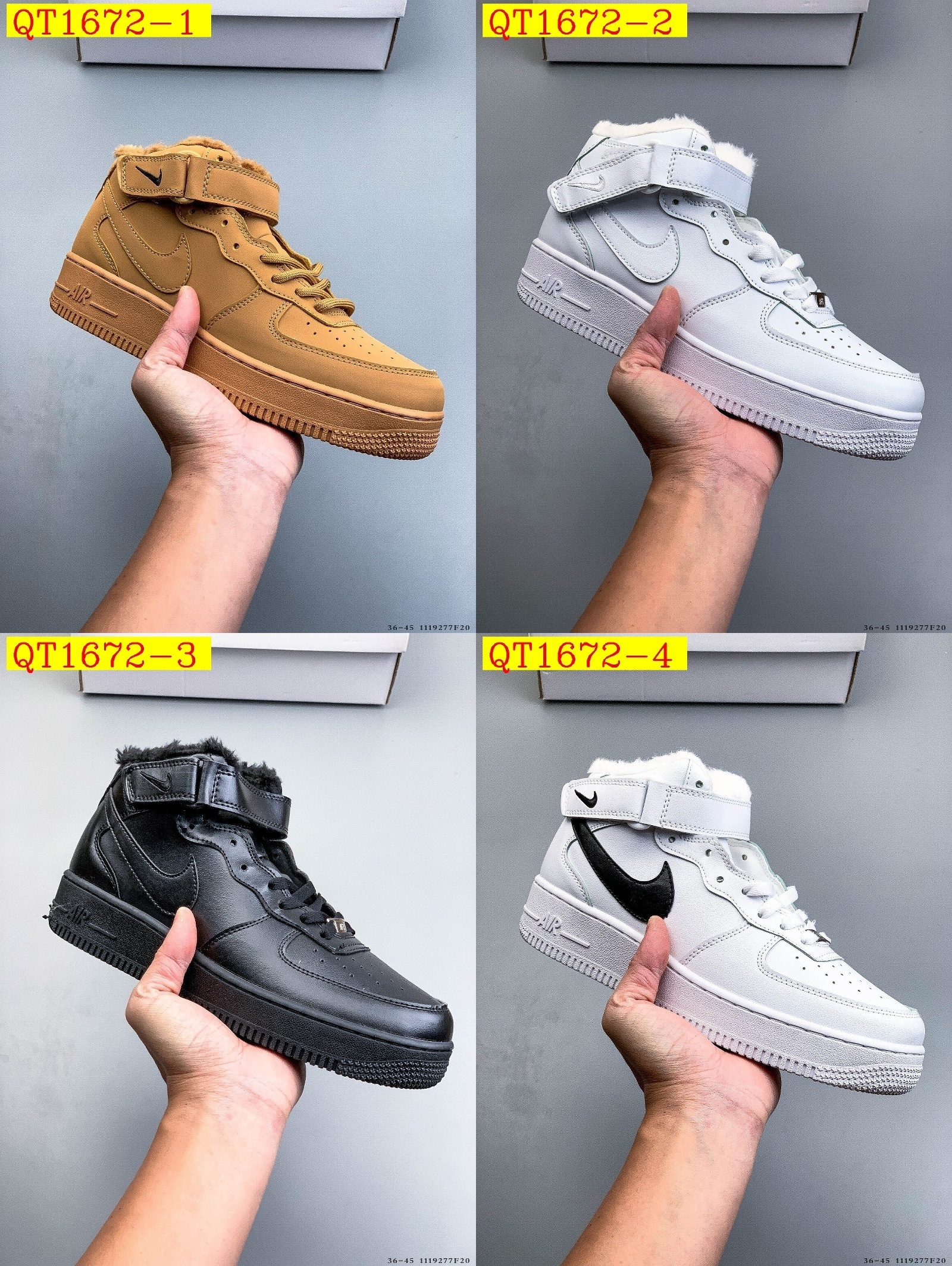 49$ Nike Air Force 1 Mid Size 36-45 half 128050 QT1672 gallery