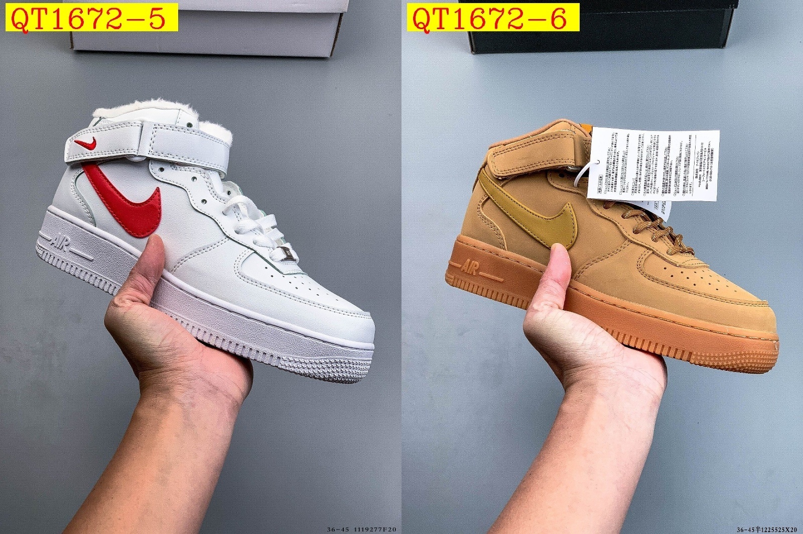 49$ Nike Air Force 1 Mid Size 36-45 half 128050 QT1672 gallery
