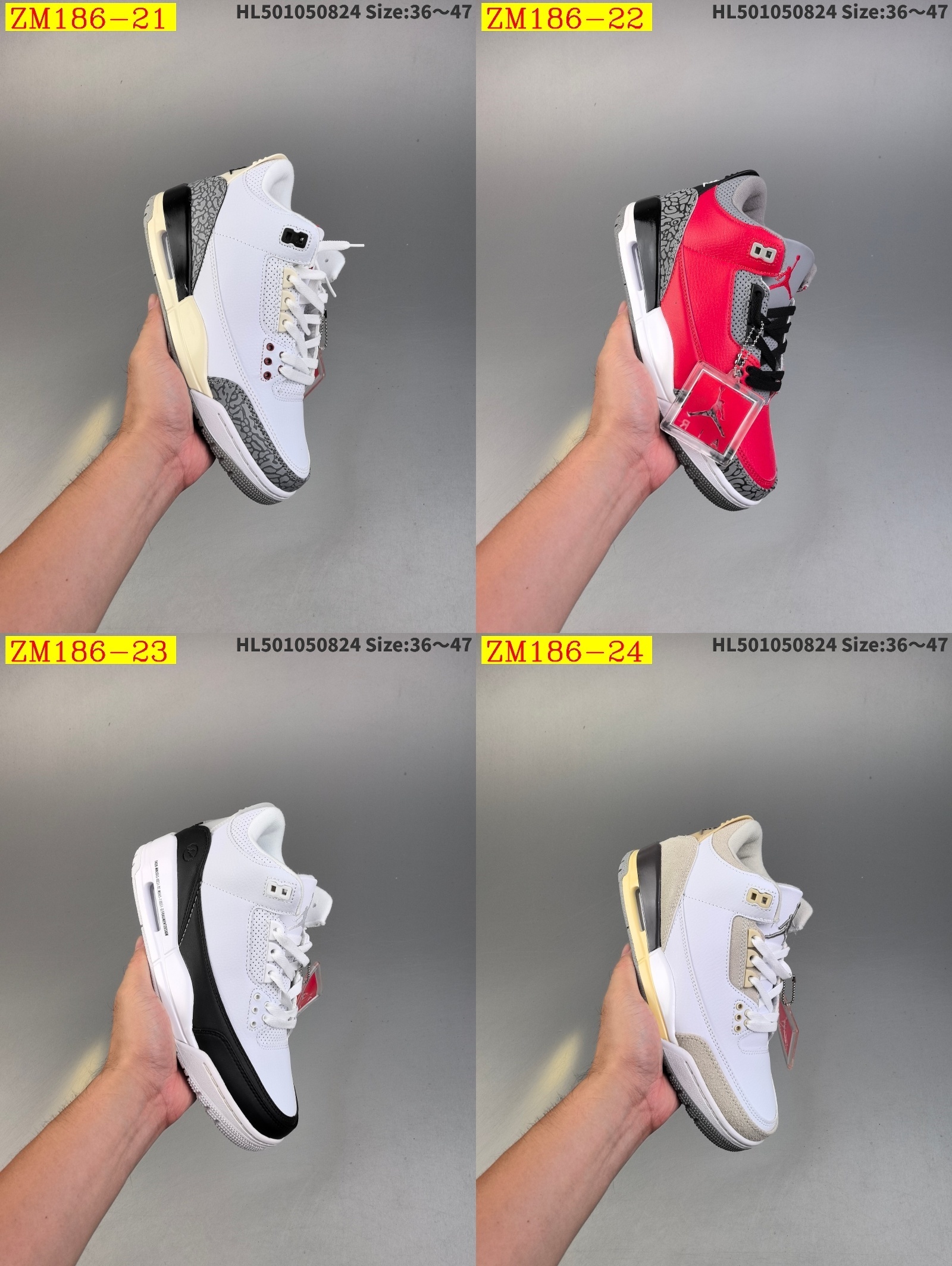 49$ Nike Air Jordan 3 Retro AJ3 Size 36-47 723110 ZM186 gallery