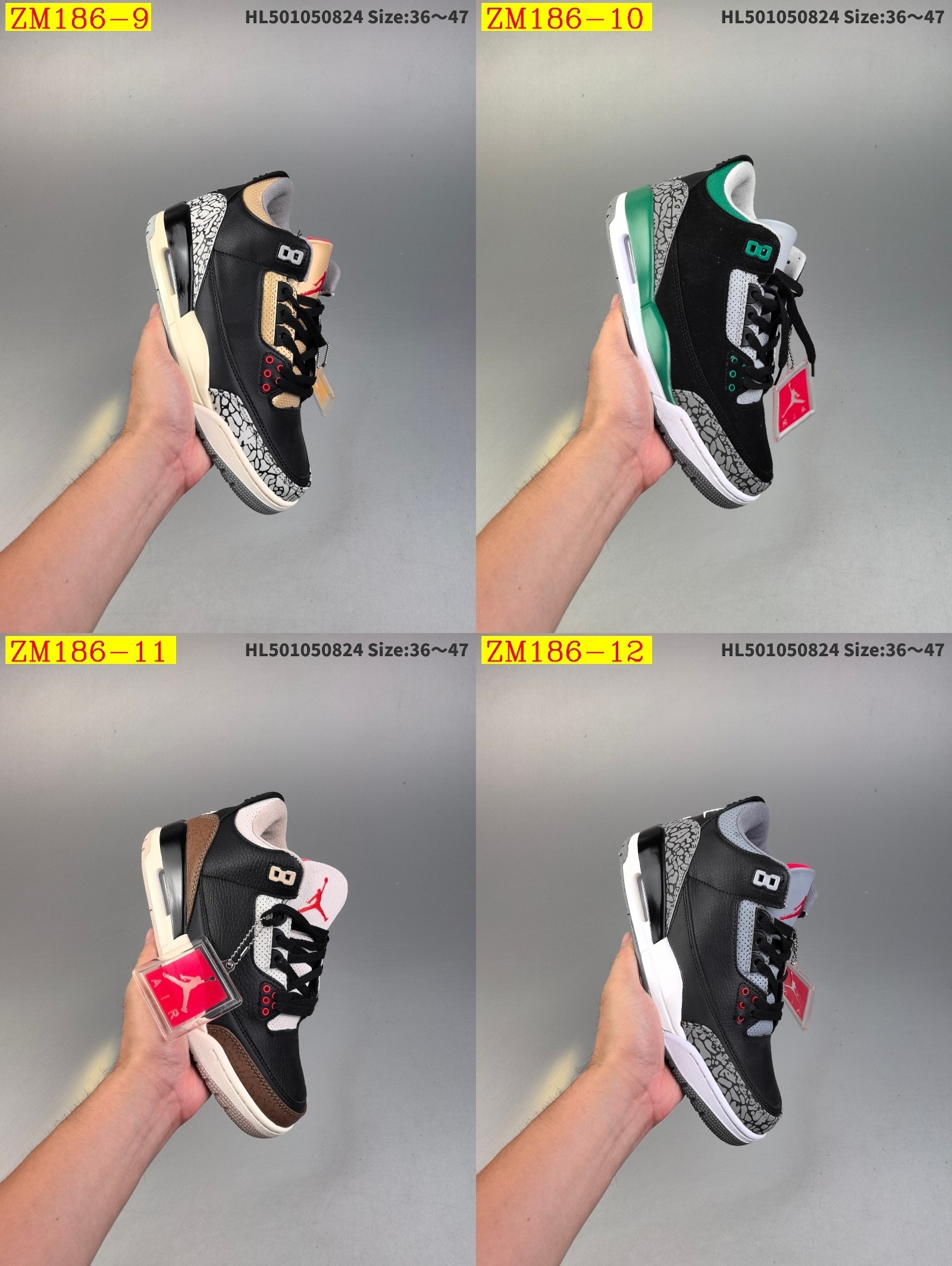 49$ Nike Air Jordan 3 Retro AJ3 Size 36-47 723110 ZM186 gallery