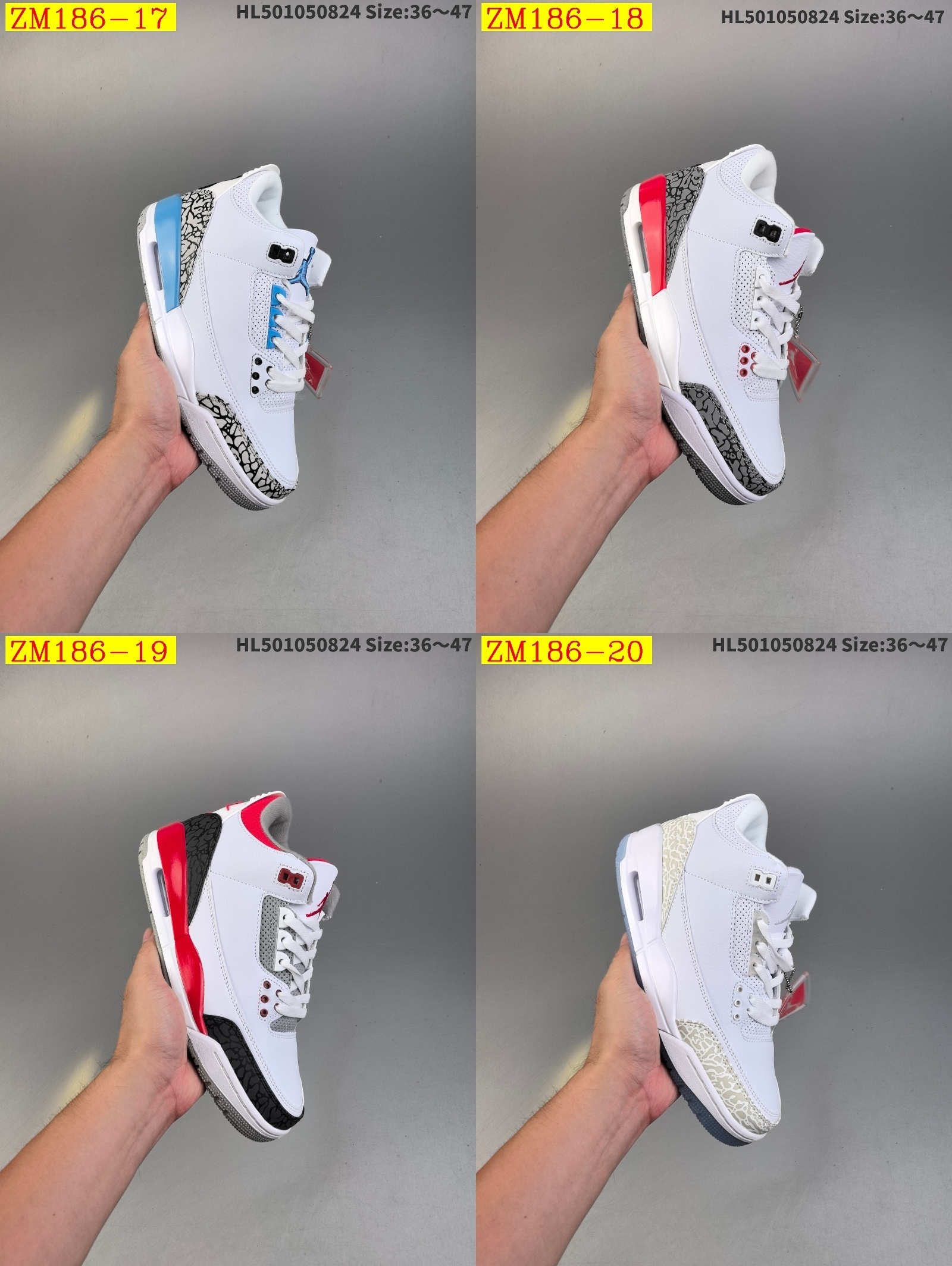 49$ Nike Air Jordan 3 Retro AJ3 Size 36-47 723110 ZM186 gallery