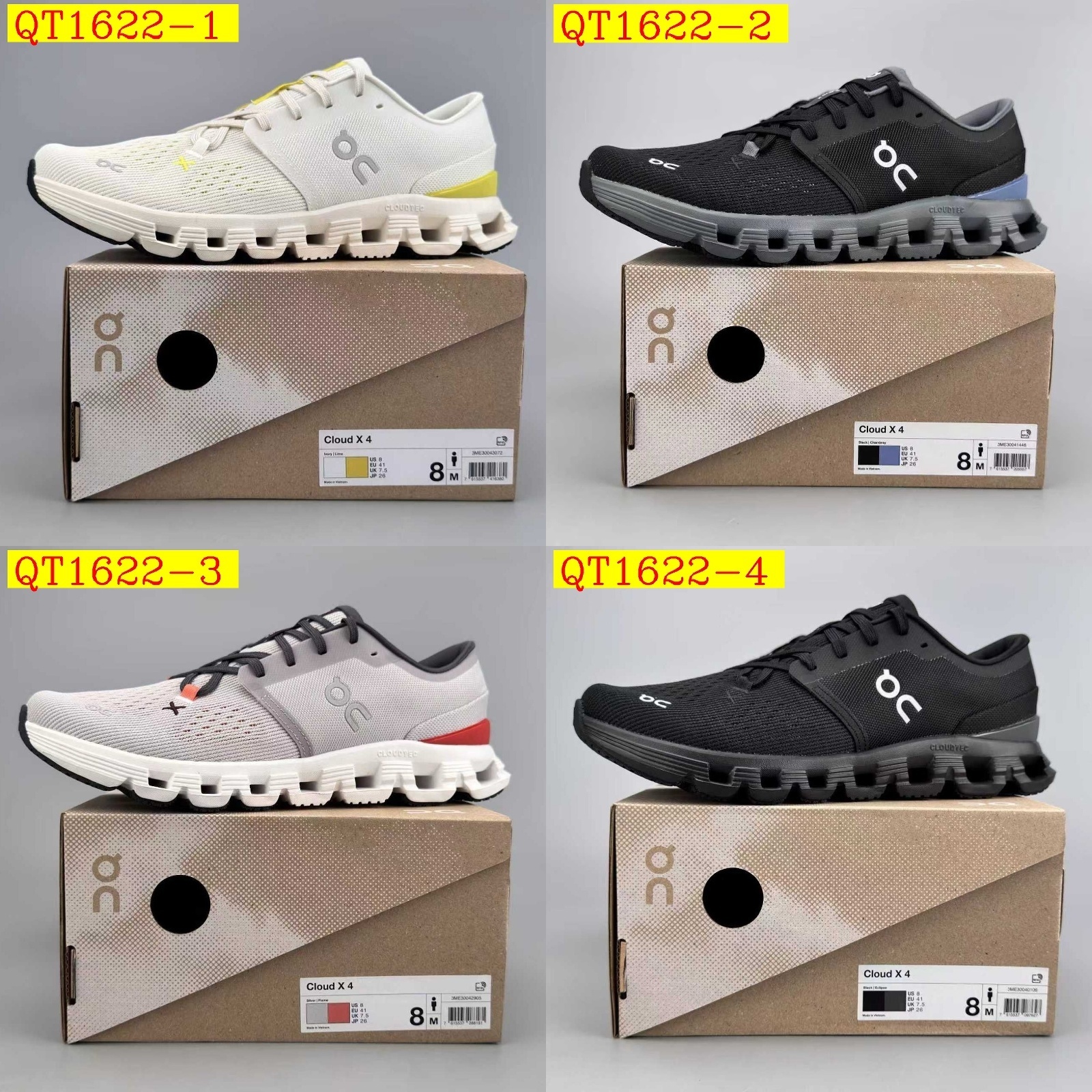 49$ ON Cloud X4 Size 36-35 228450 QT1622 gallery