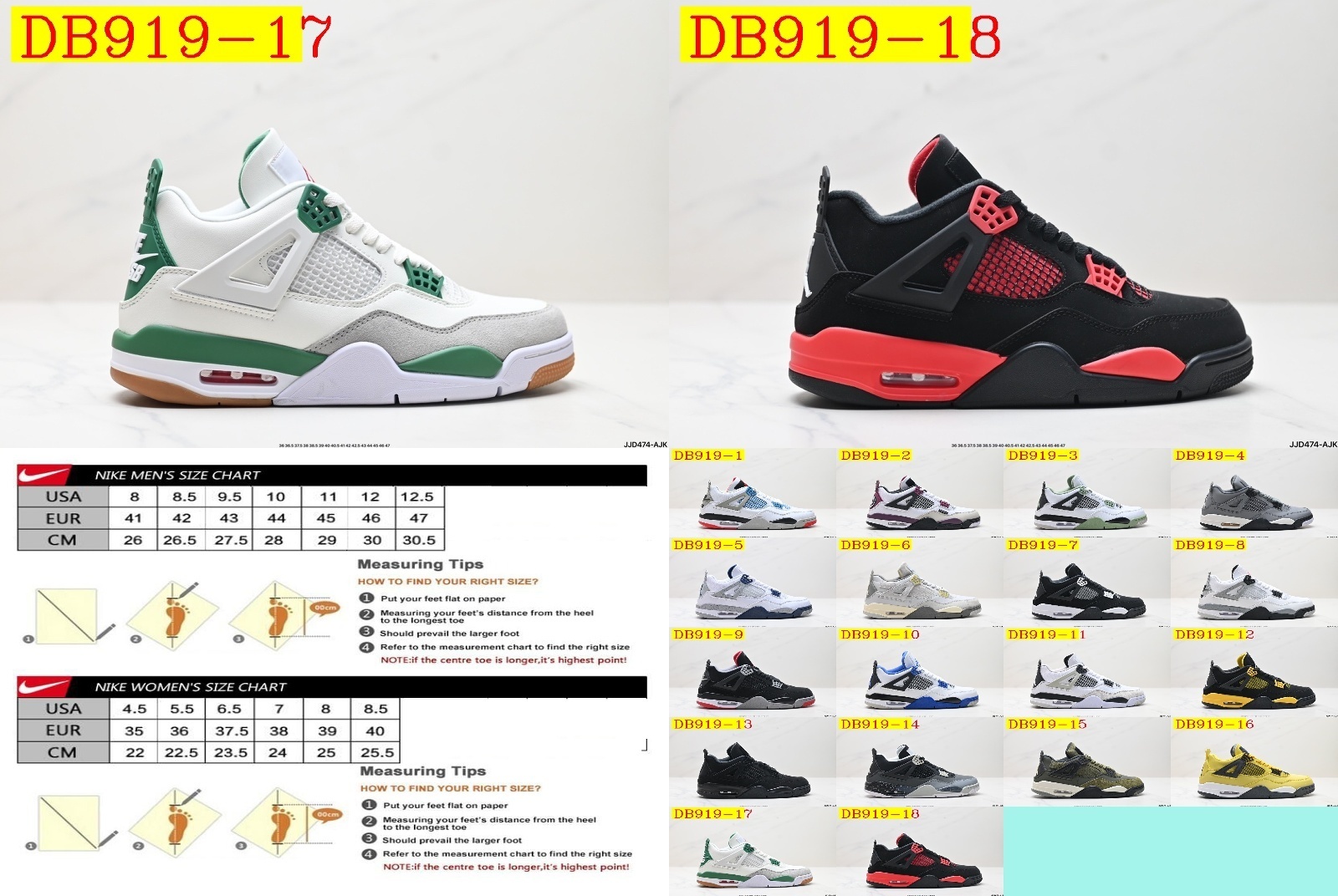 49$ new_dh Air Jordan 4 Retro size 36-46 92624034166 DB919 gallery