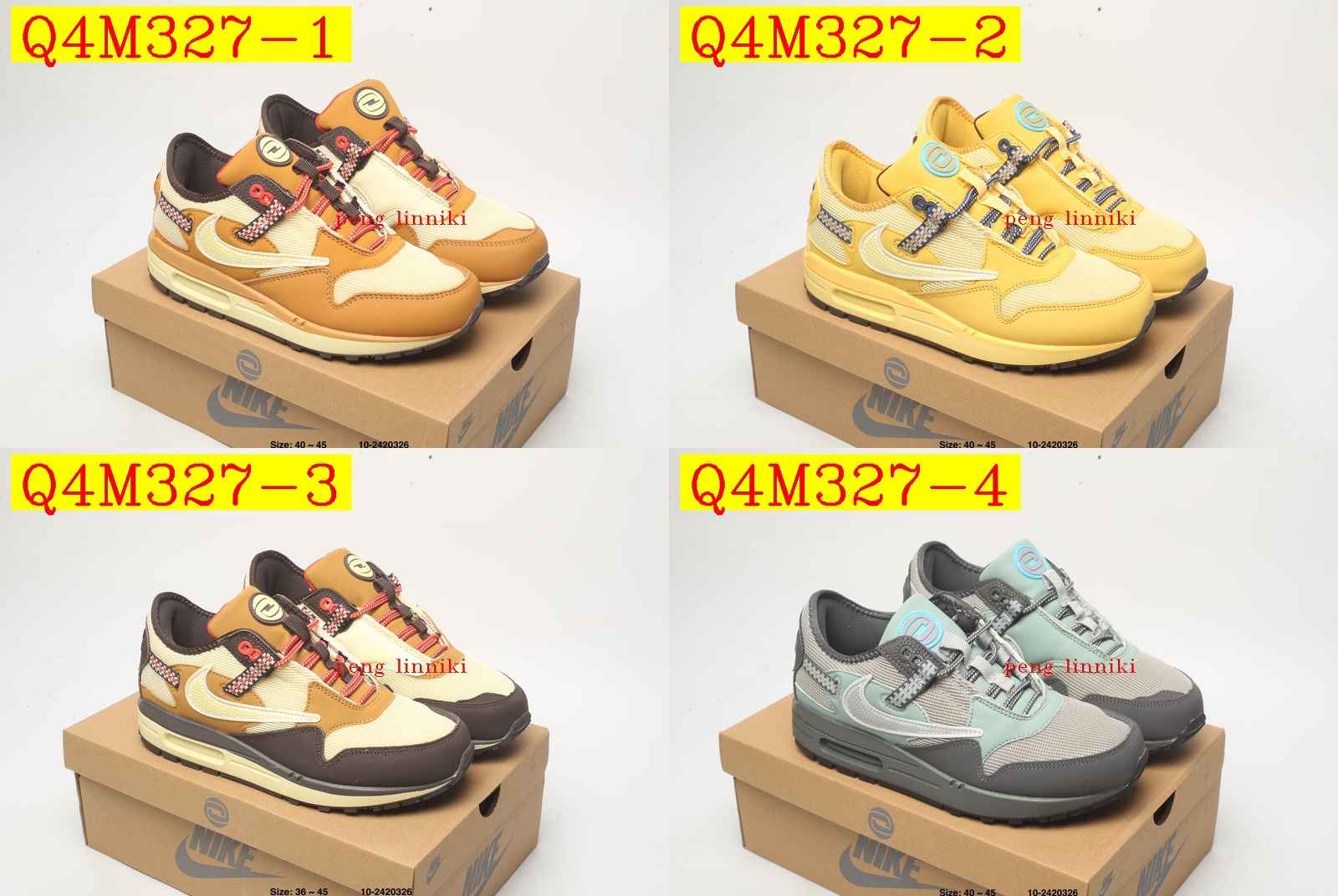 49$ new_dh Travis Scott x Nike Air Max 1 size 36-45 22167034360 Q4M327 gallery