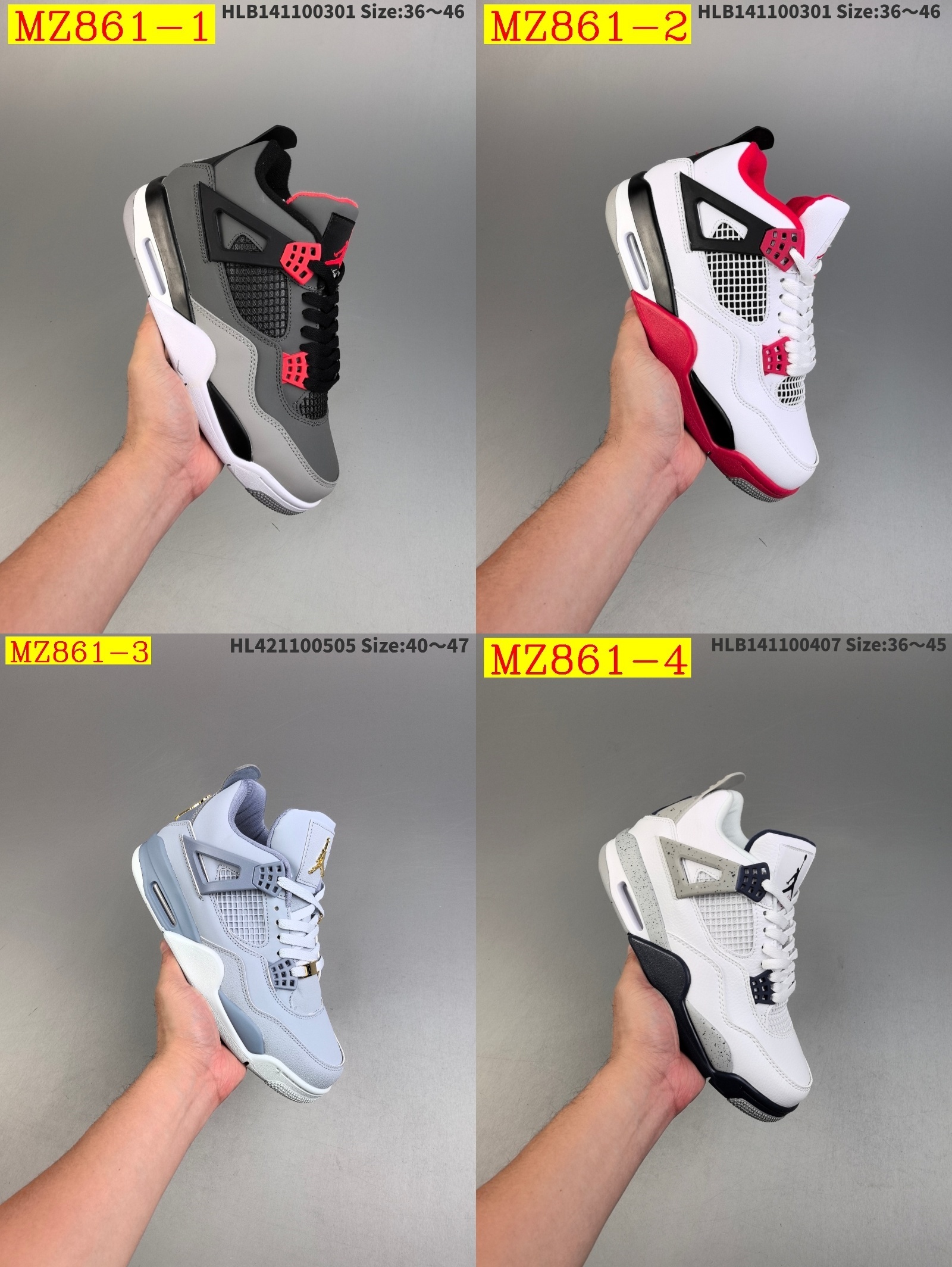 50$ Nike Air Jordan 4 Retro size 36-46 926210 MZ861 gallery