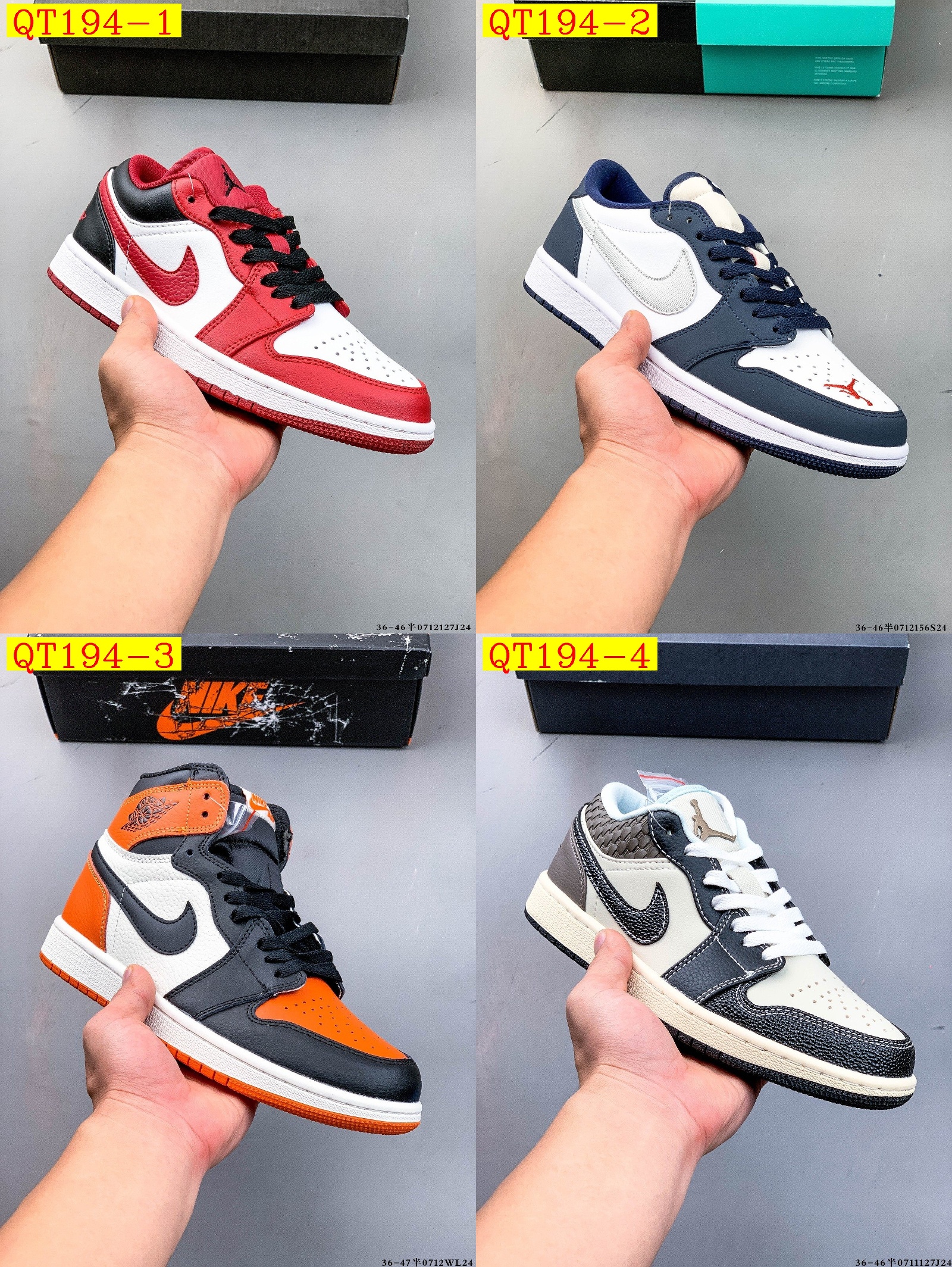 50$ Top Quality NIKE AIR JORDAN LOW 1 size 36-45 half 225400 QT194 gallery