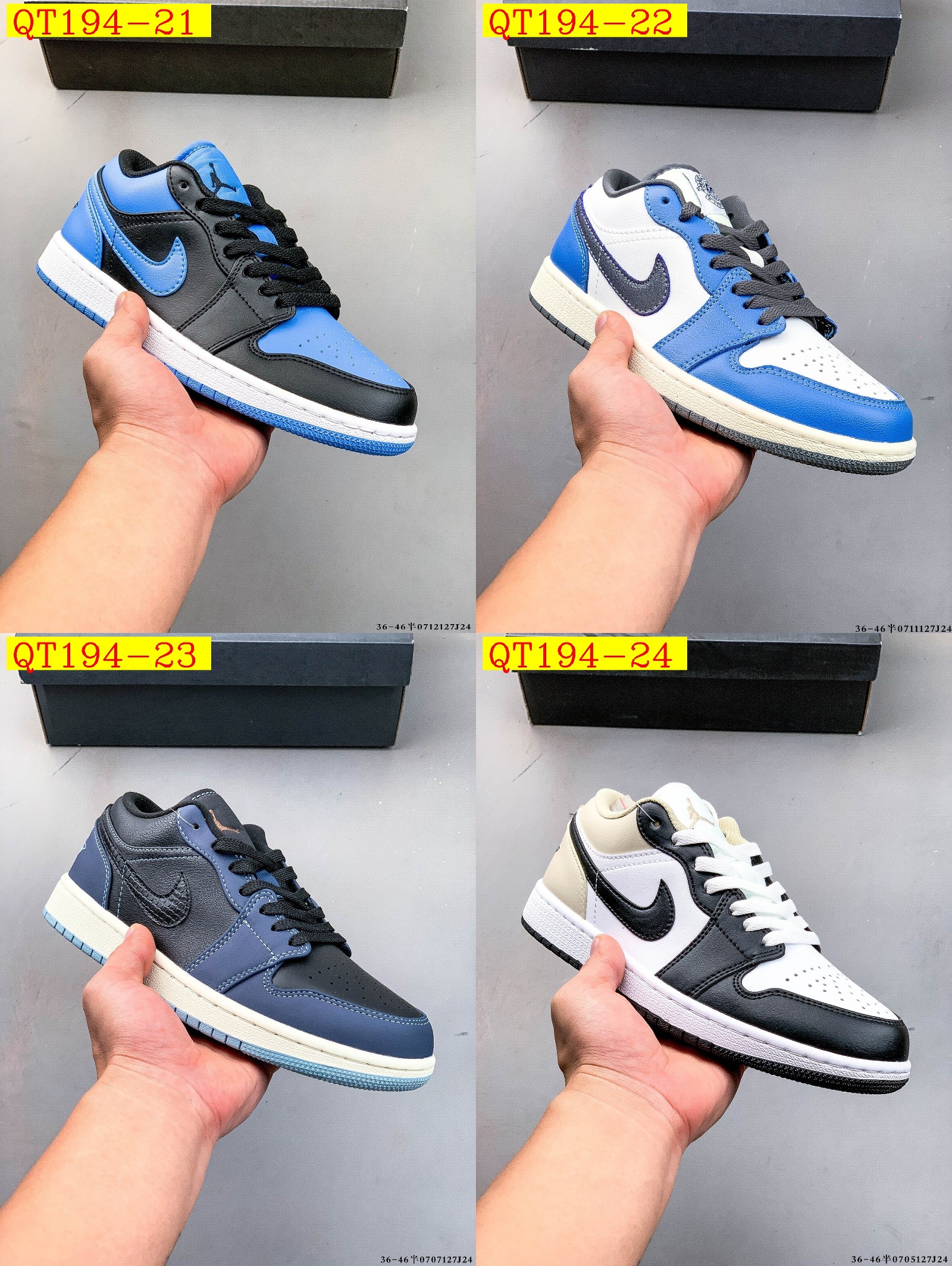 50$ Top Quality NIKE AIR JORDAN LOW 1 size 36-45 half 225400 QT194 gallery