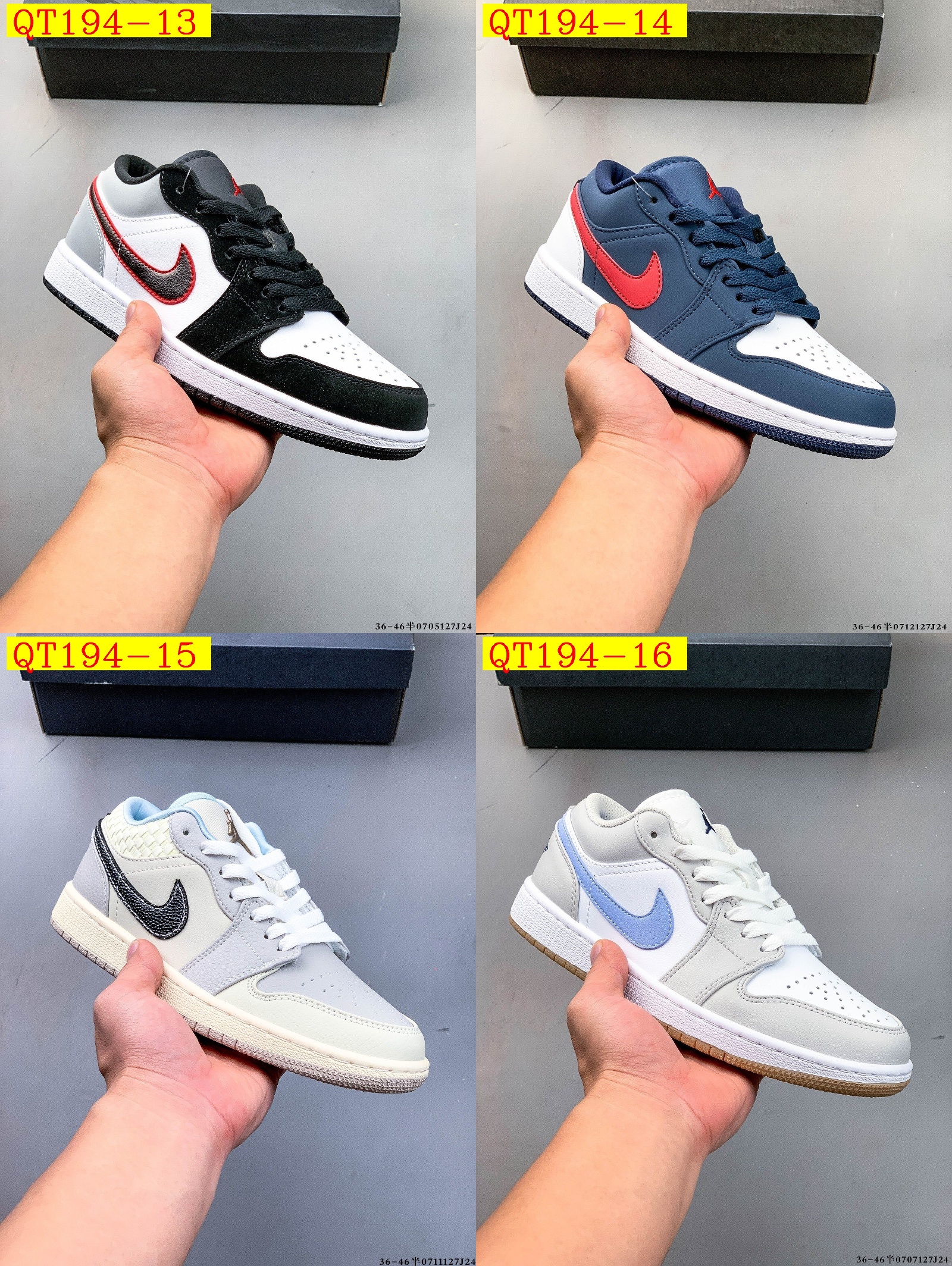 50$ Top Quality NIKE AIR JORDAN LOW 1 size 36-45 half 225400 QT194 gallery