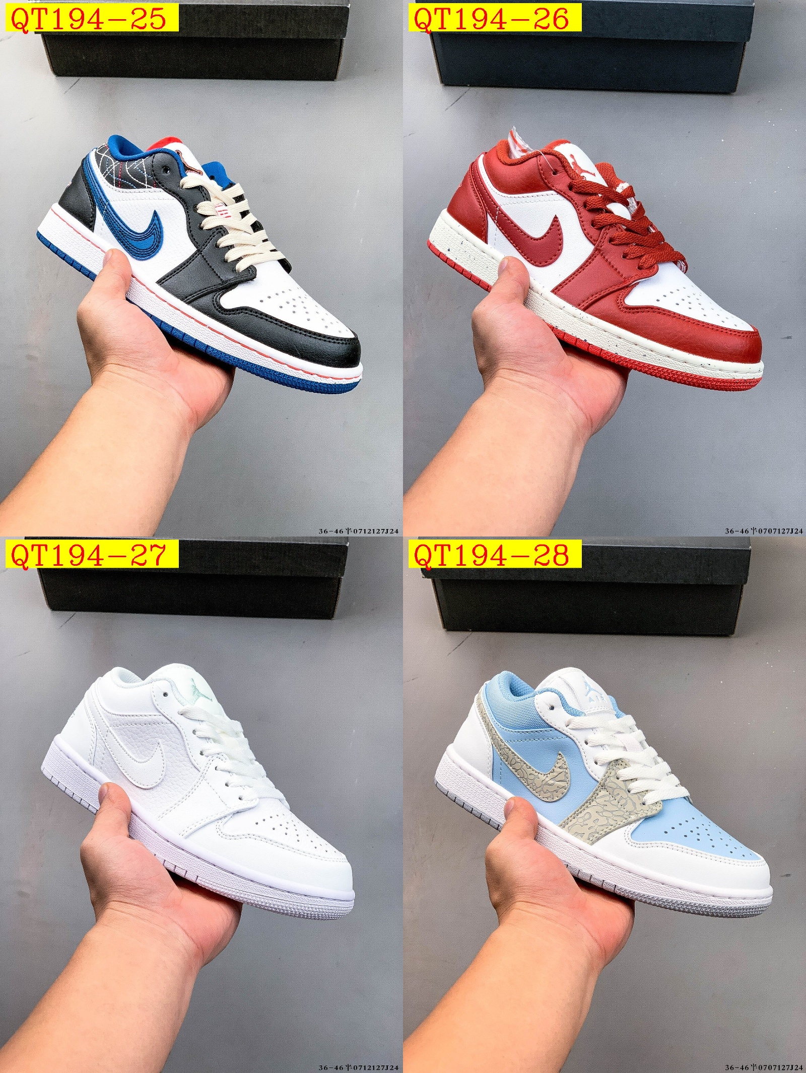 50$ Top Quality NIKE AIR JORDAN LOW 1 size 36-45 half 225400 QT194 gallery